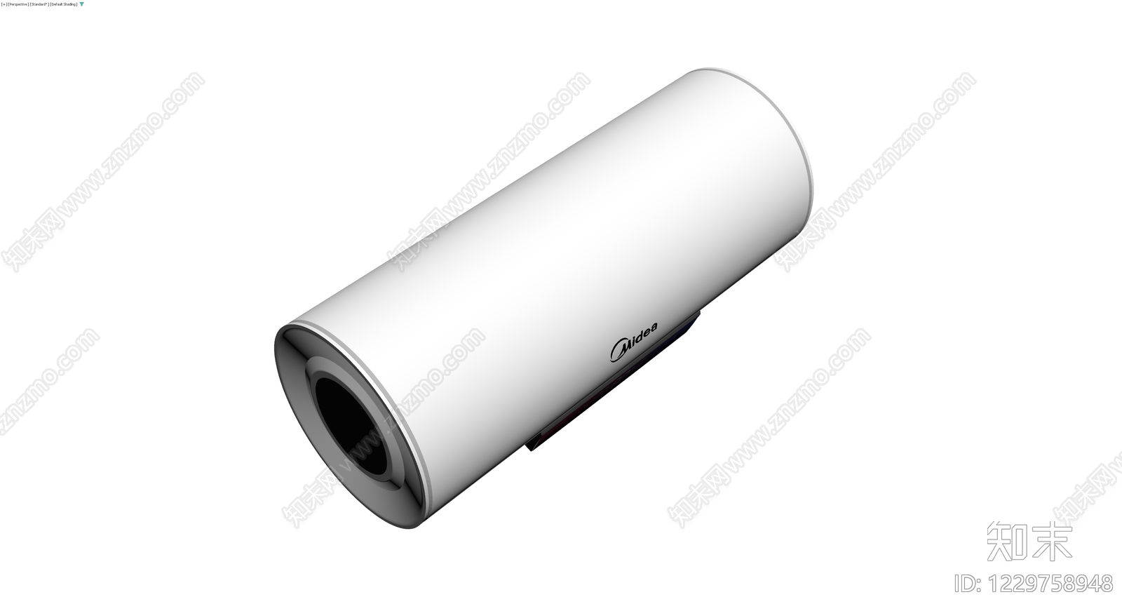 美的品牌白色电热水器3D模型下载【ID:1229758948】