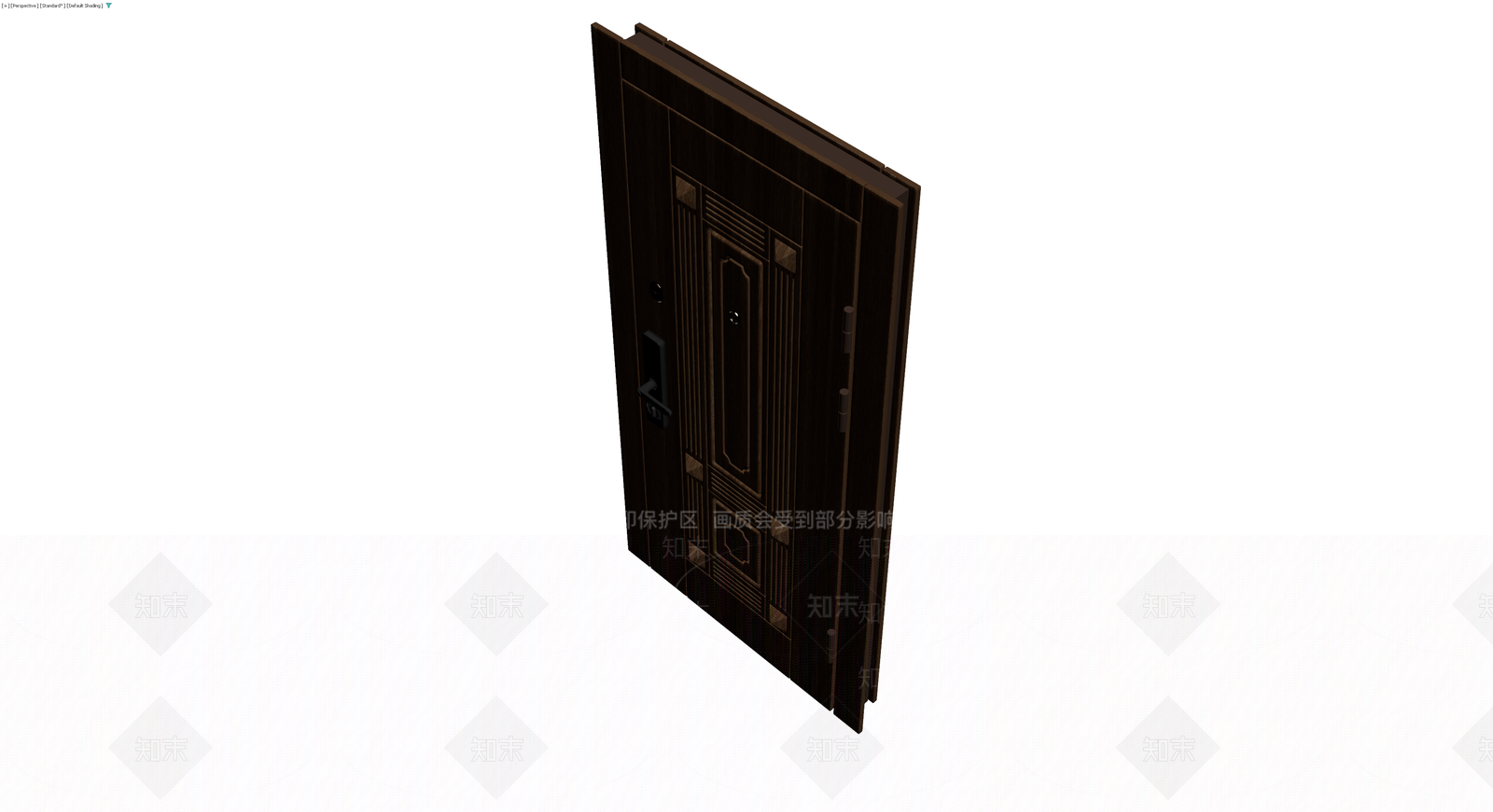 深褐色雕花防盗门3D模型下载【ID:1230362325】