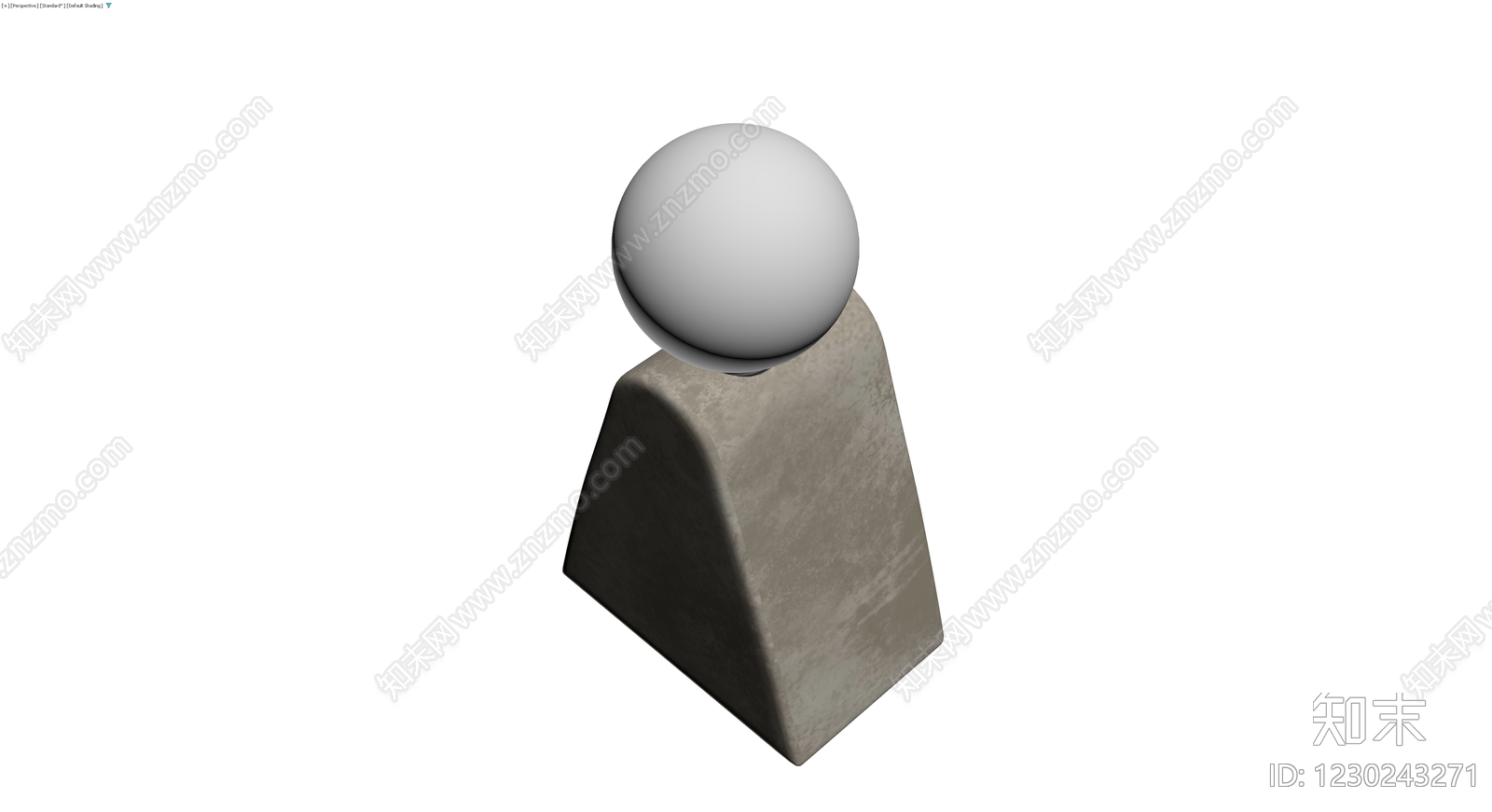 圆顶石质雕塑3D模型下载【ID:1230243271】