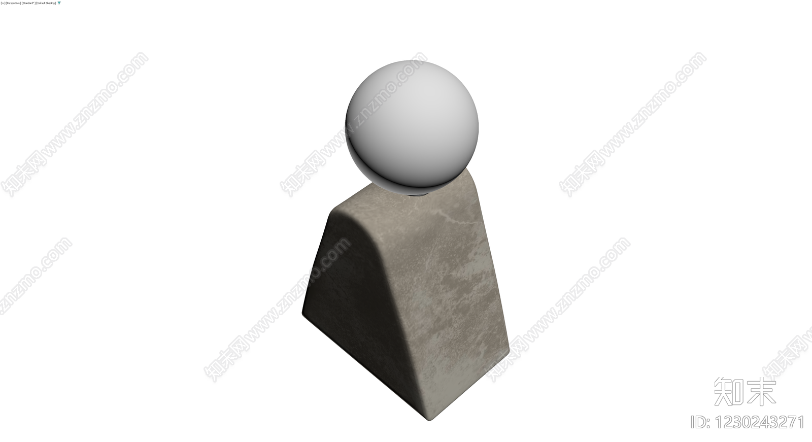 圆顶石质雕塑3D模型下载【ID:1230243271】