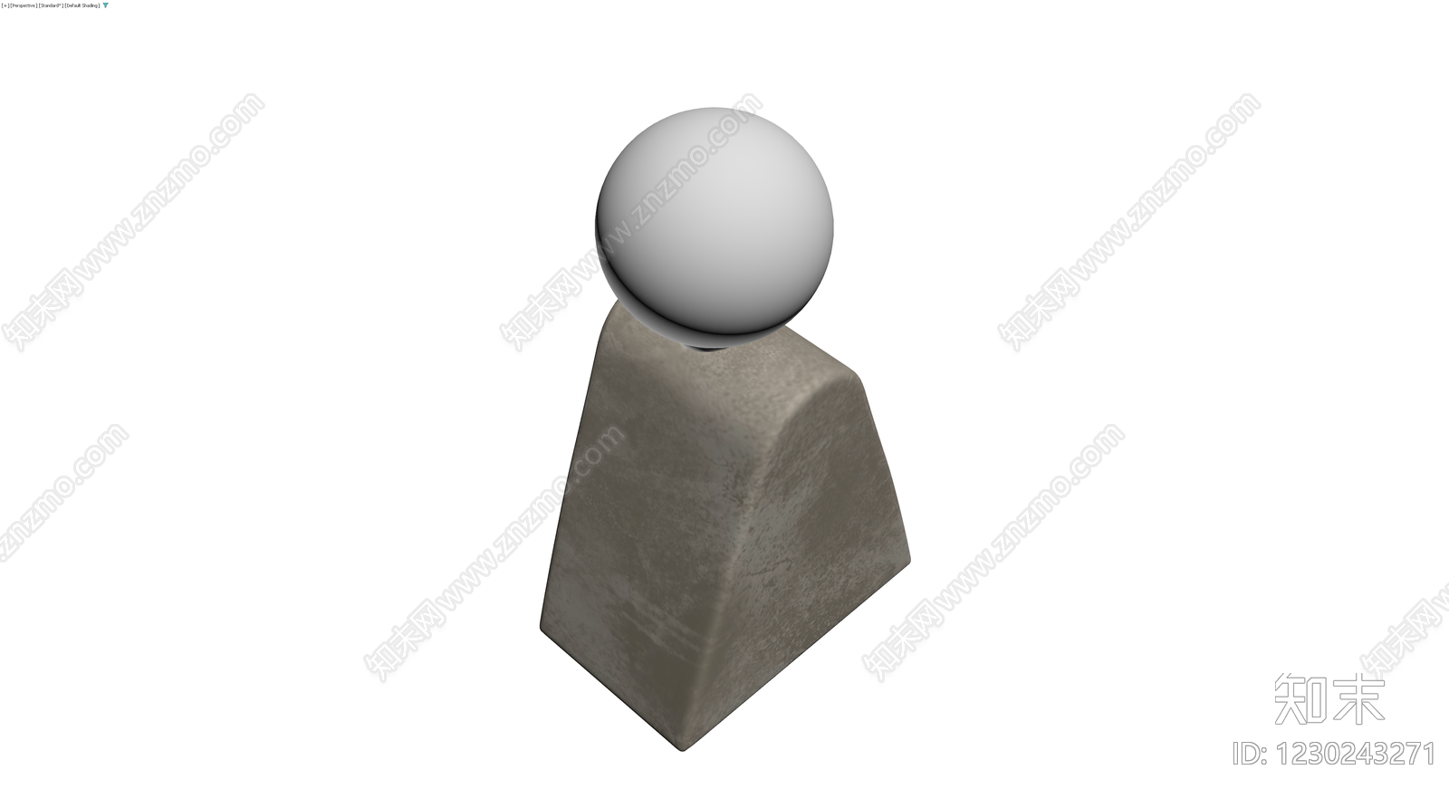 圆顶石质雕塑3D模型下载【ID:1230243271】