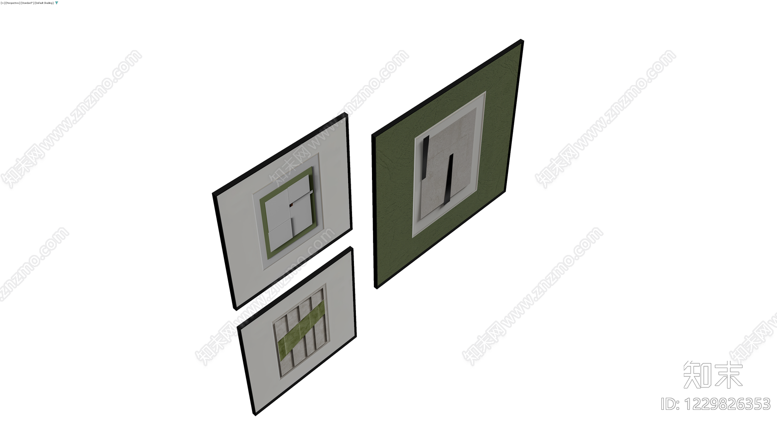 抽象装饰画组合3D模型下载【ID:1229826353】
