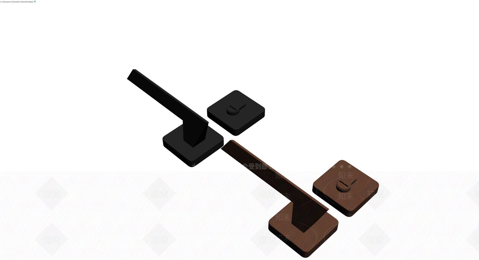 现代风格门把手锁具组合3D模型下载【ID:1230099795】