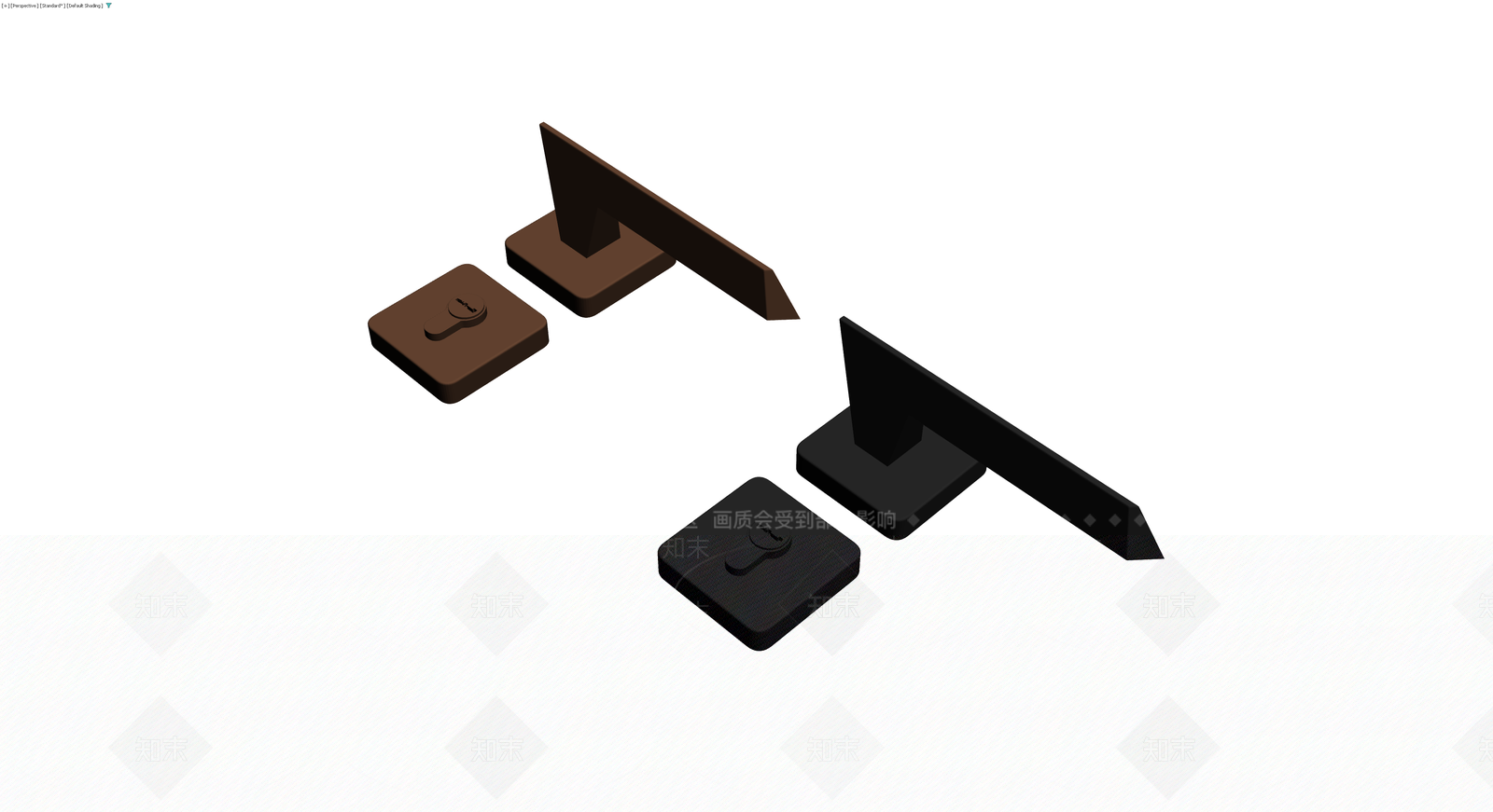 现代风格门把手锁具组合3D模型下载【ID:1230099795】