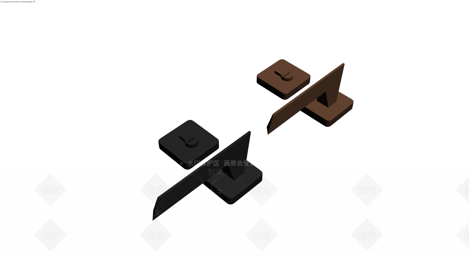 现代风格门把手锁具组合3D模型下载【ID:1230099795】
