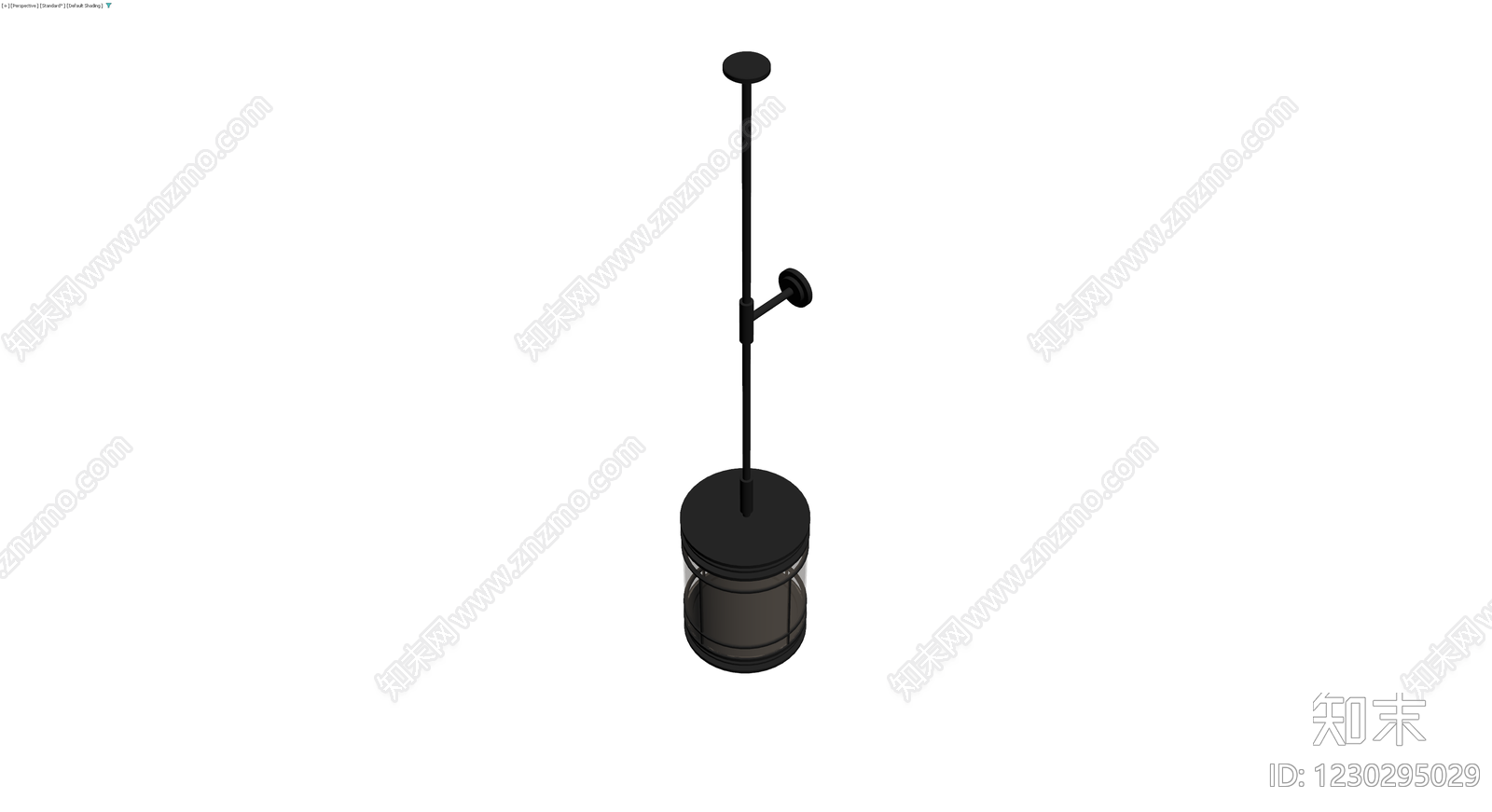 黑色落地灯笼灯具3D模型下载【ID:1230295029】