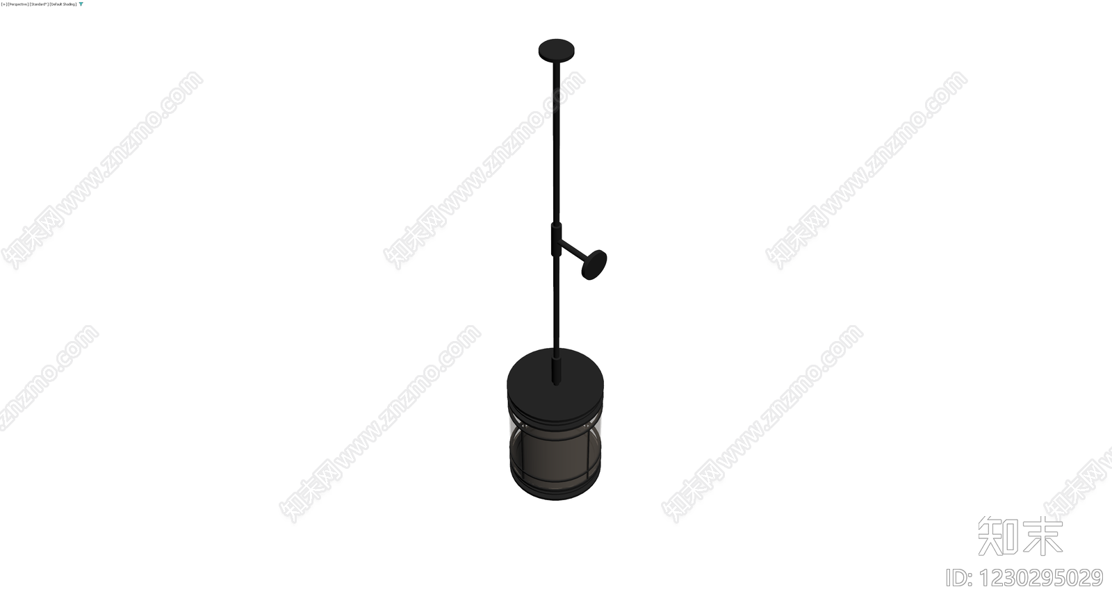 黑色落地灯笼灯具3D模型下载【ID:1230295029】