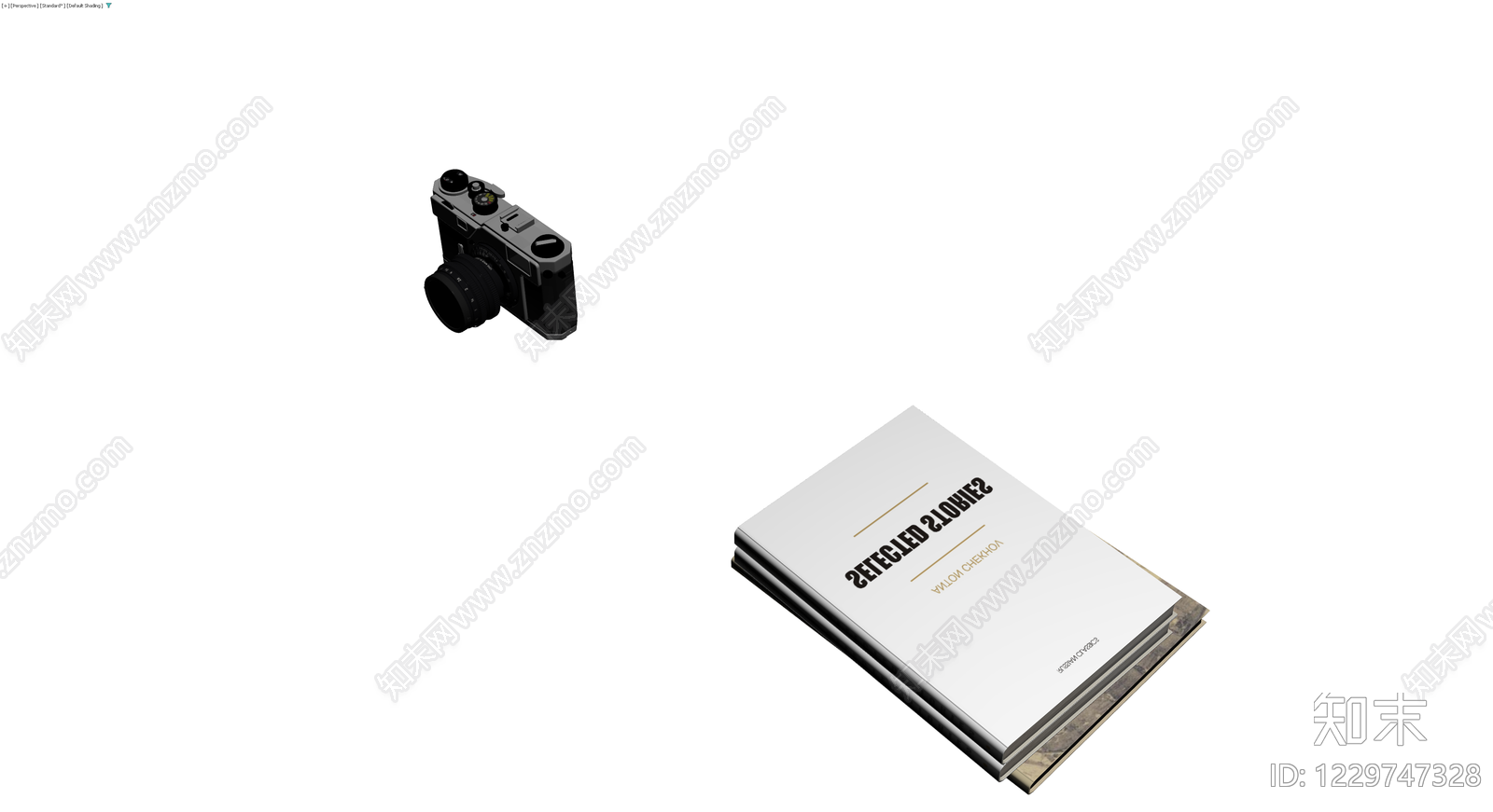 书籍与相机组合模型3D模型下载【ID:1229747328】