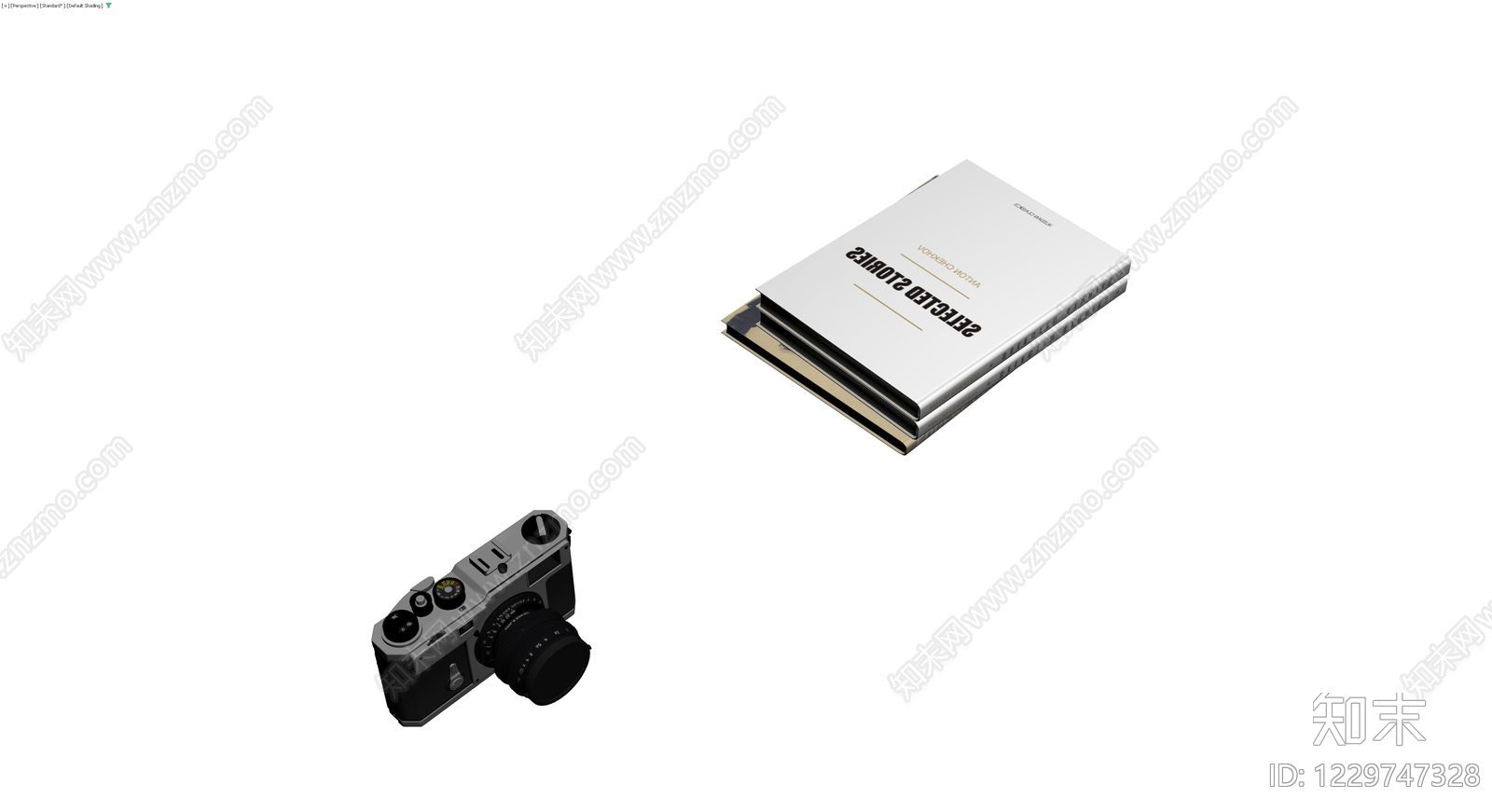 书籍与相机组合模型3D模型下载【ID:1229747328】