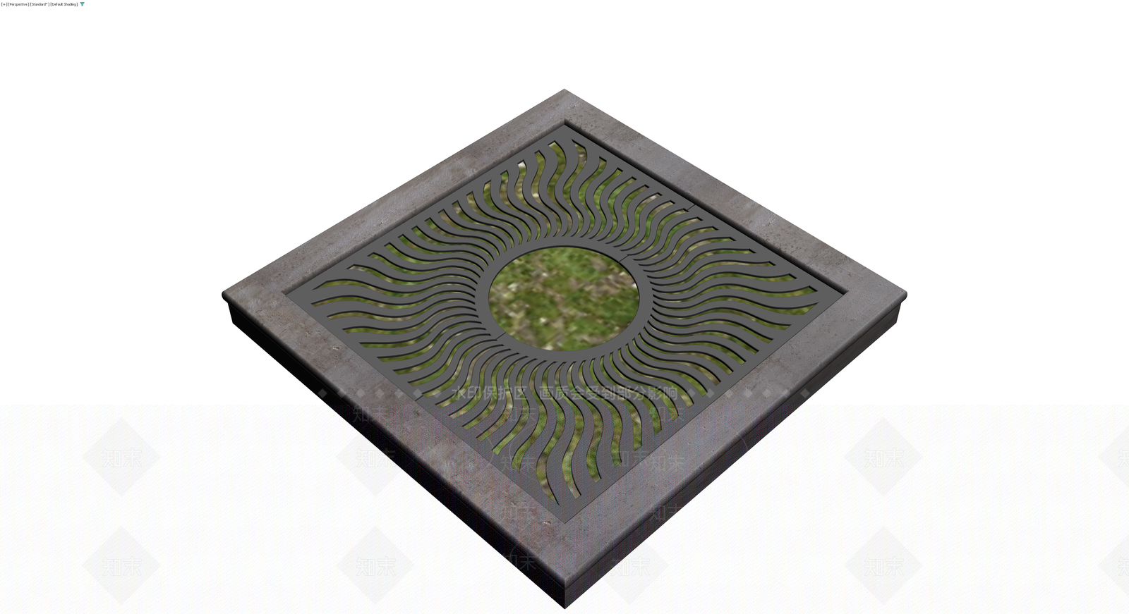 方形装饰排水井盖3D模型下载【ID:1230794144】