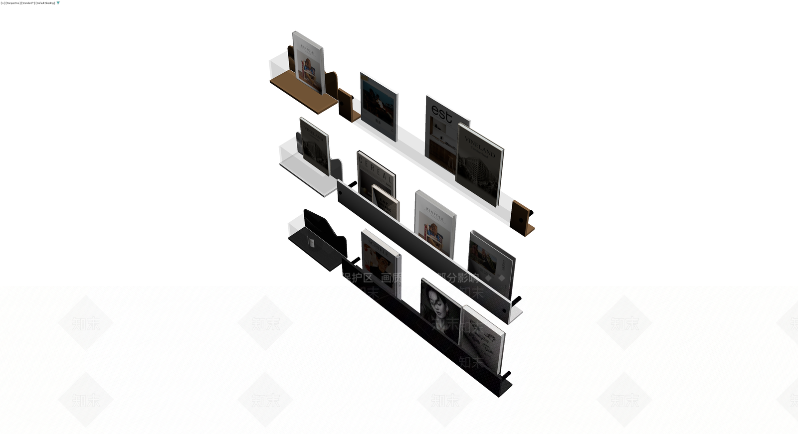组合式杂志展示架3D模型下载【ID:1230687620】
