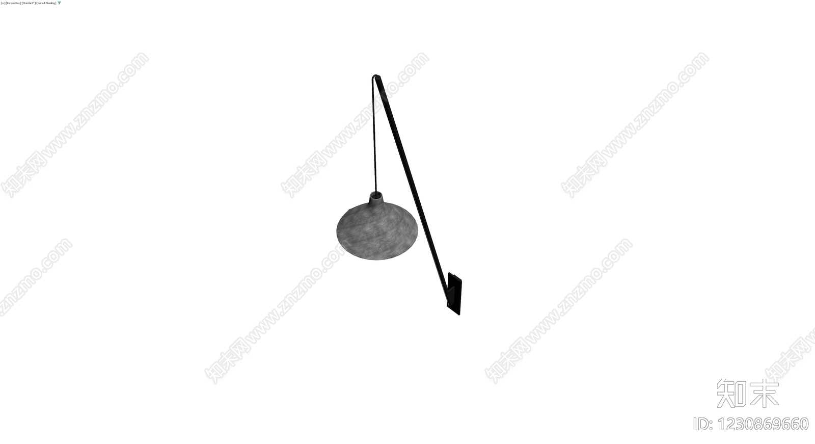 黑色金属壁灯3D模型下载【ID:1230869660】