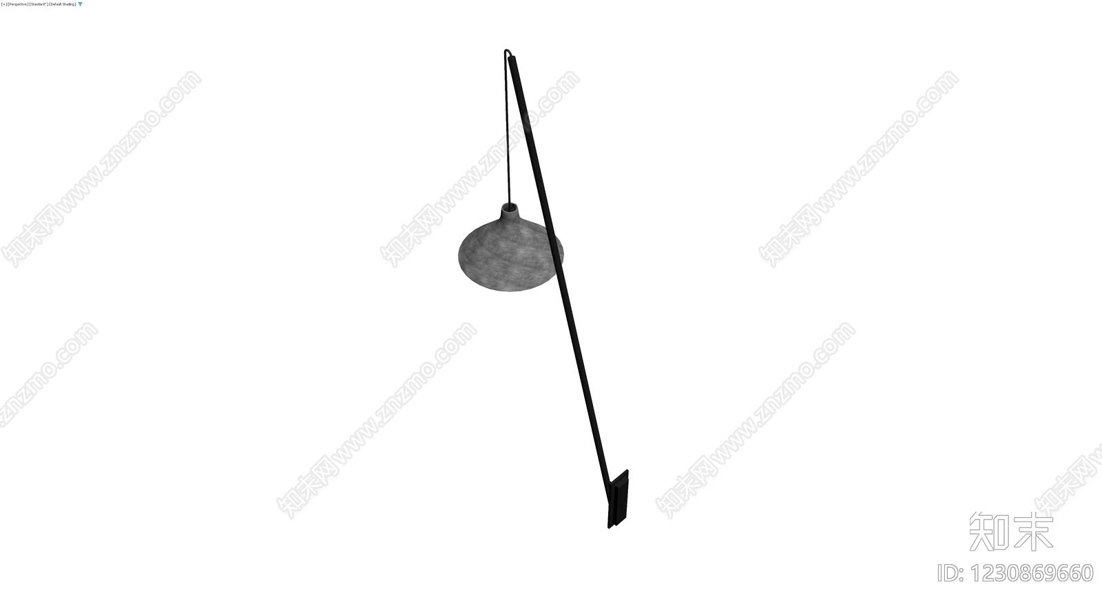 黑色金属壁灯3D模型下载【ID:1230869660】