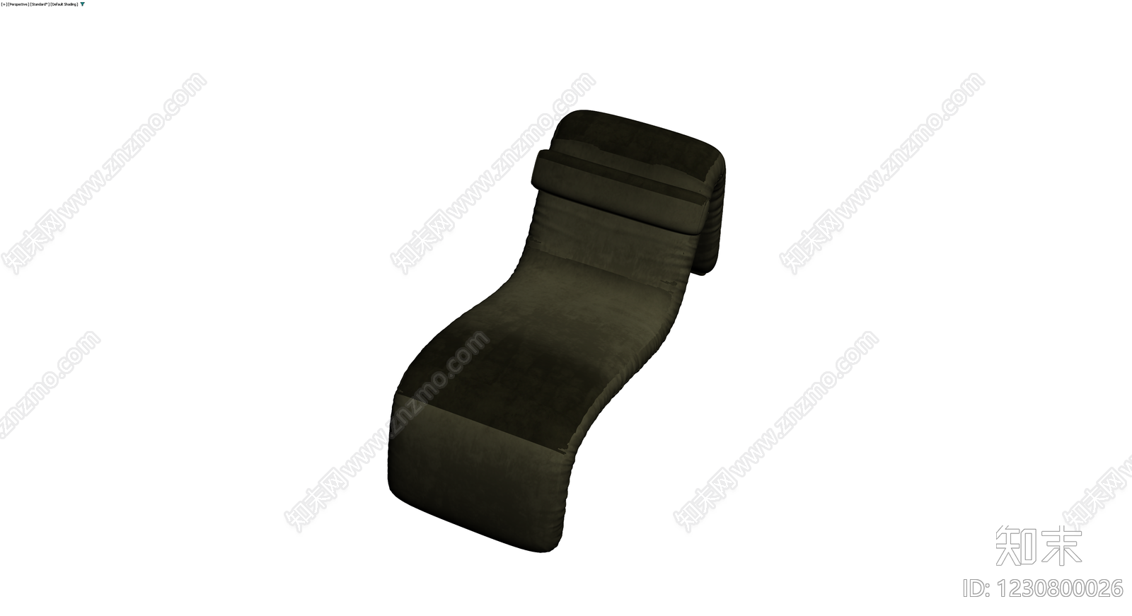 深绿色弧形躺椅3D模型下载【ID:1230800026】