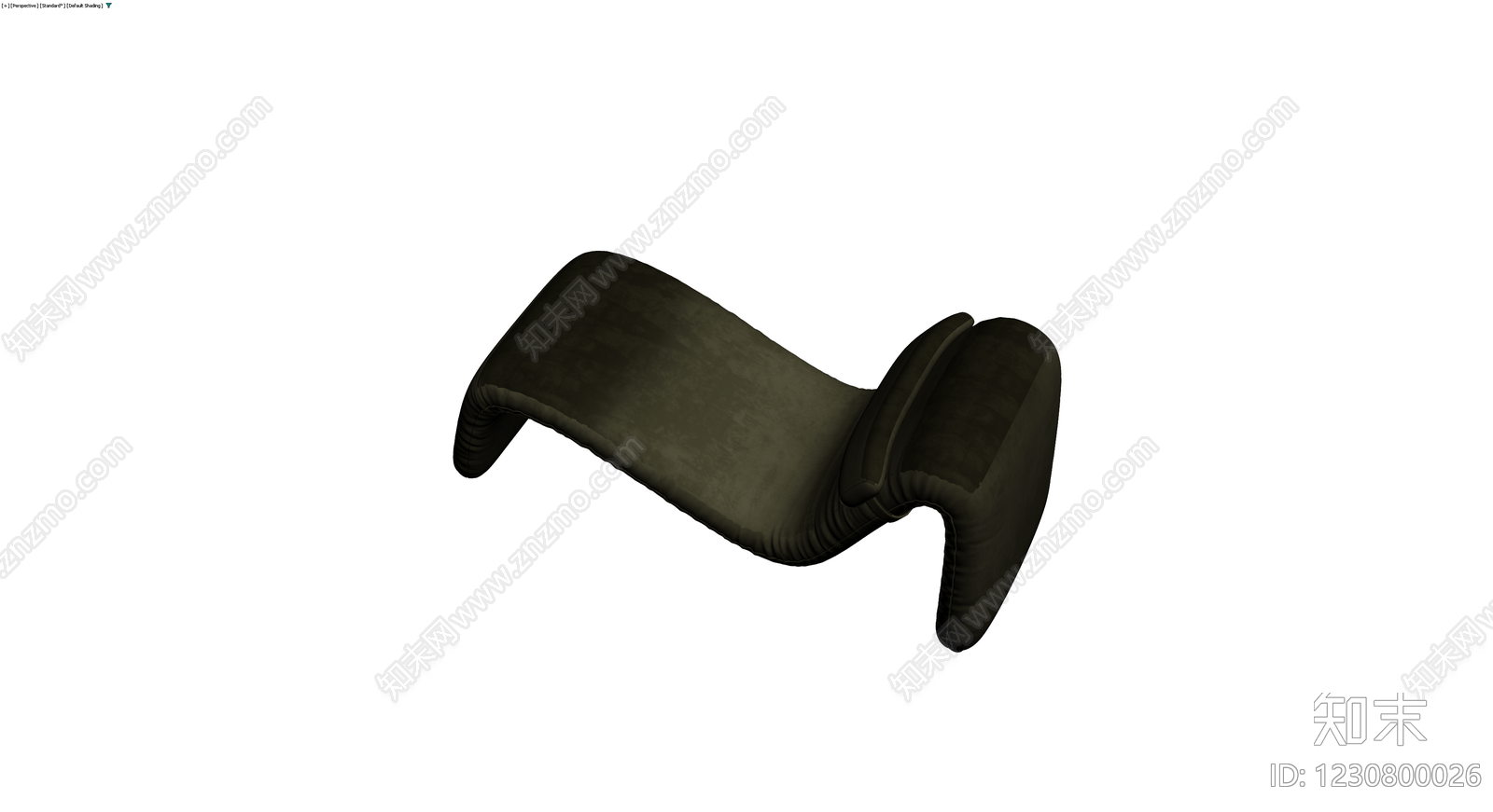 深绿色弧形躺椅3D模型下载【ID:1230800026】