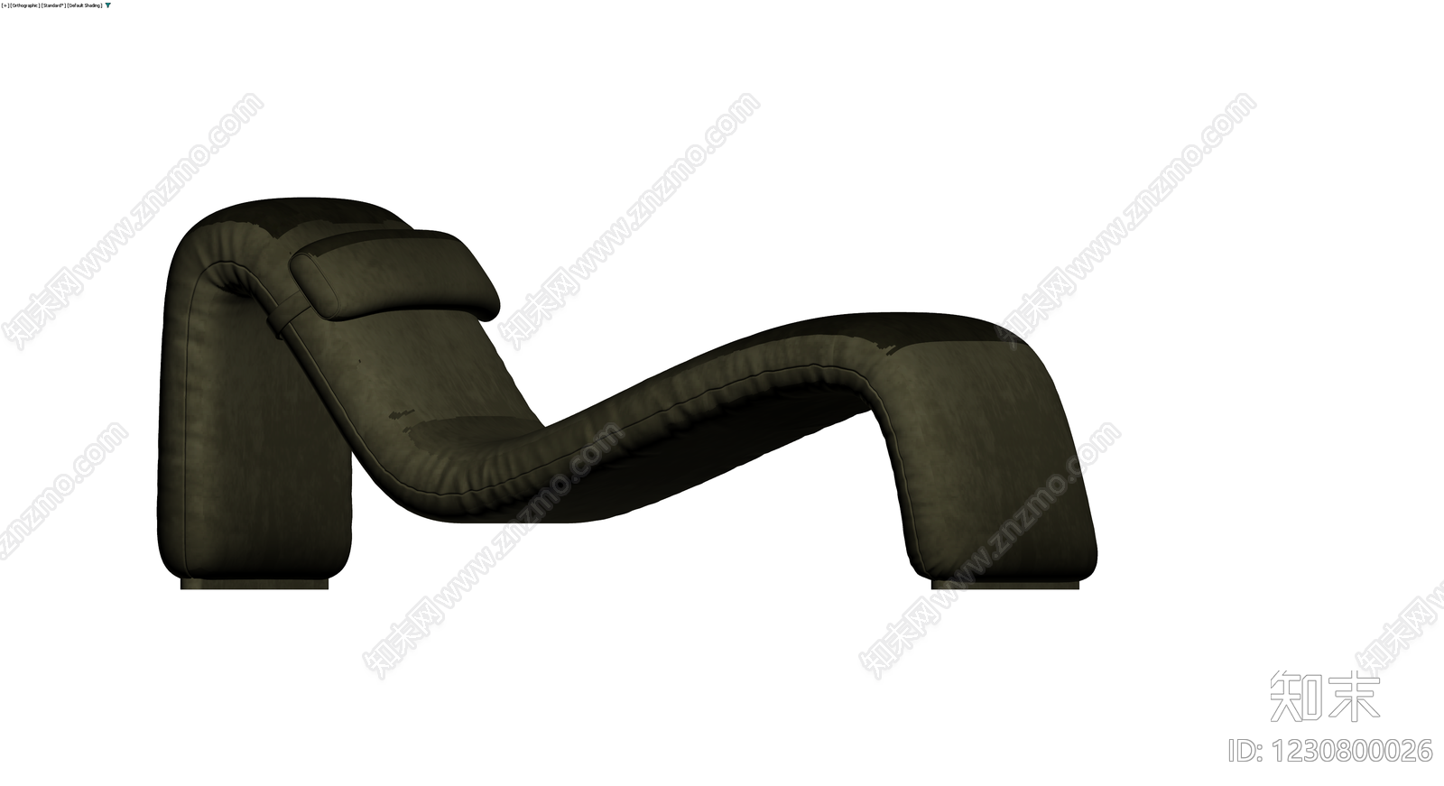 深绿色弧形躺椅3D模型下载【ID:1230800026】