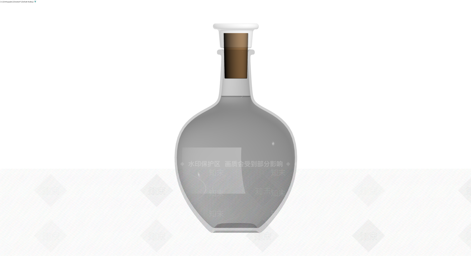 灰模软木塞玻璃瓶3D模型下载【ID:1230146354】
