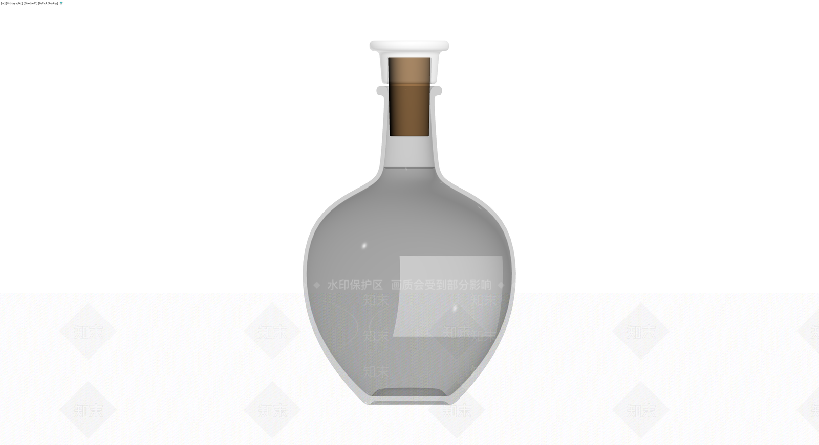 灰模软木塞玻璃瓶3D模型下载【ID:1230146354】