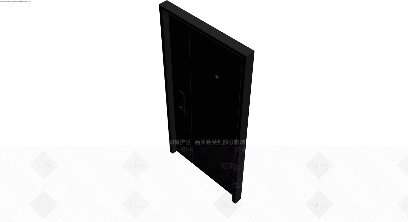 黑色现代智能入户门3D模型下载【ID:1230658078】