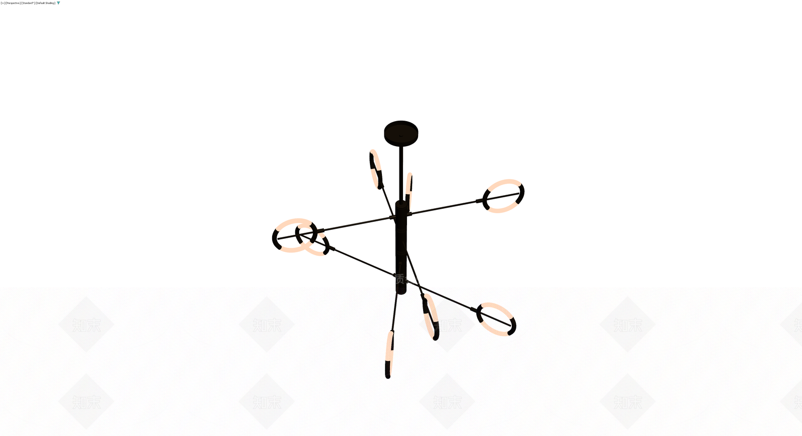 现代风格环形吊灯3D模型下载【ID:1230564001】