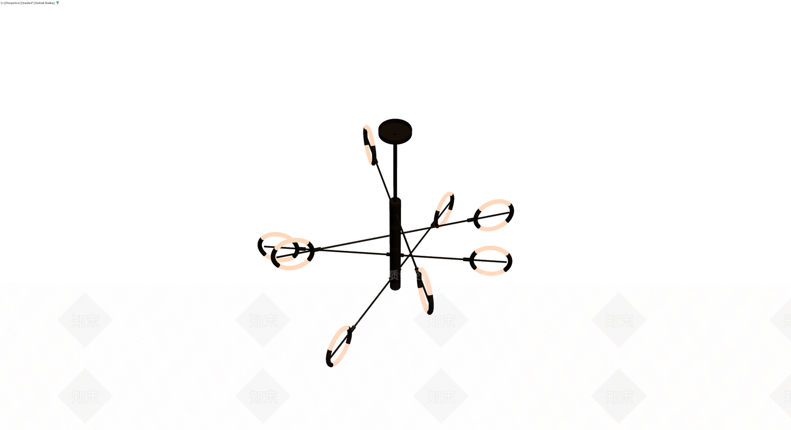 现代风格环形吊灯3D模型下载【ID:1230564001】