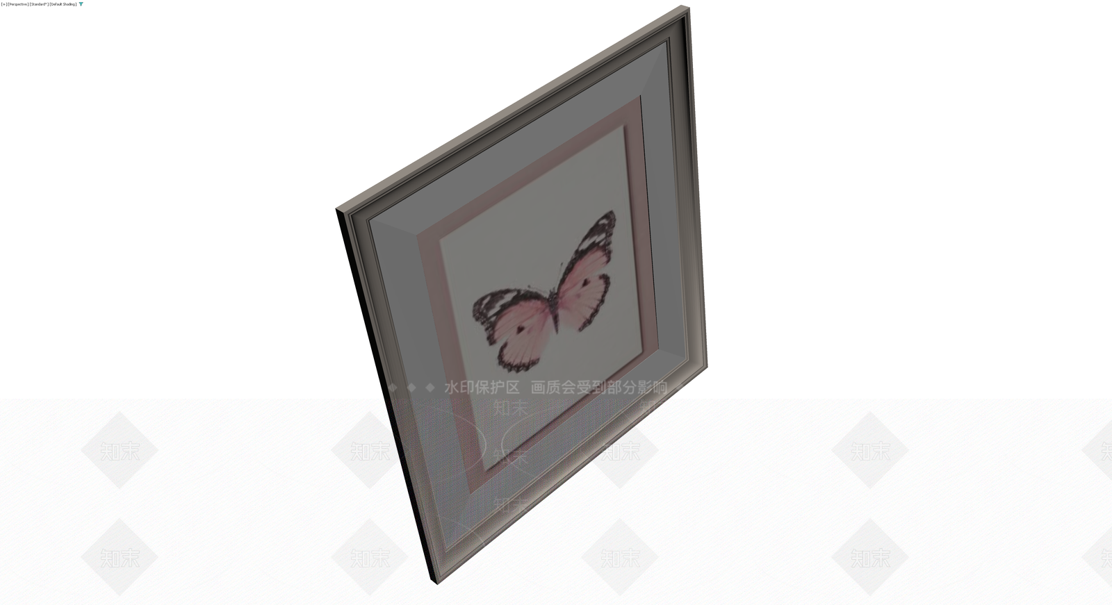 蝴蝶装饰画框3D模型下载【ID:1230382637】