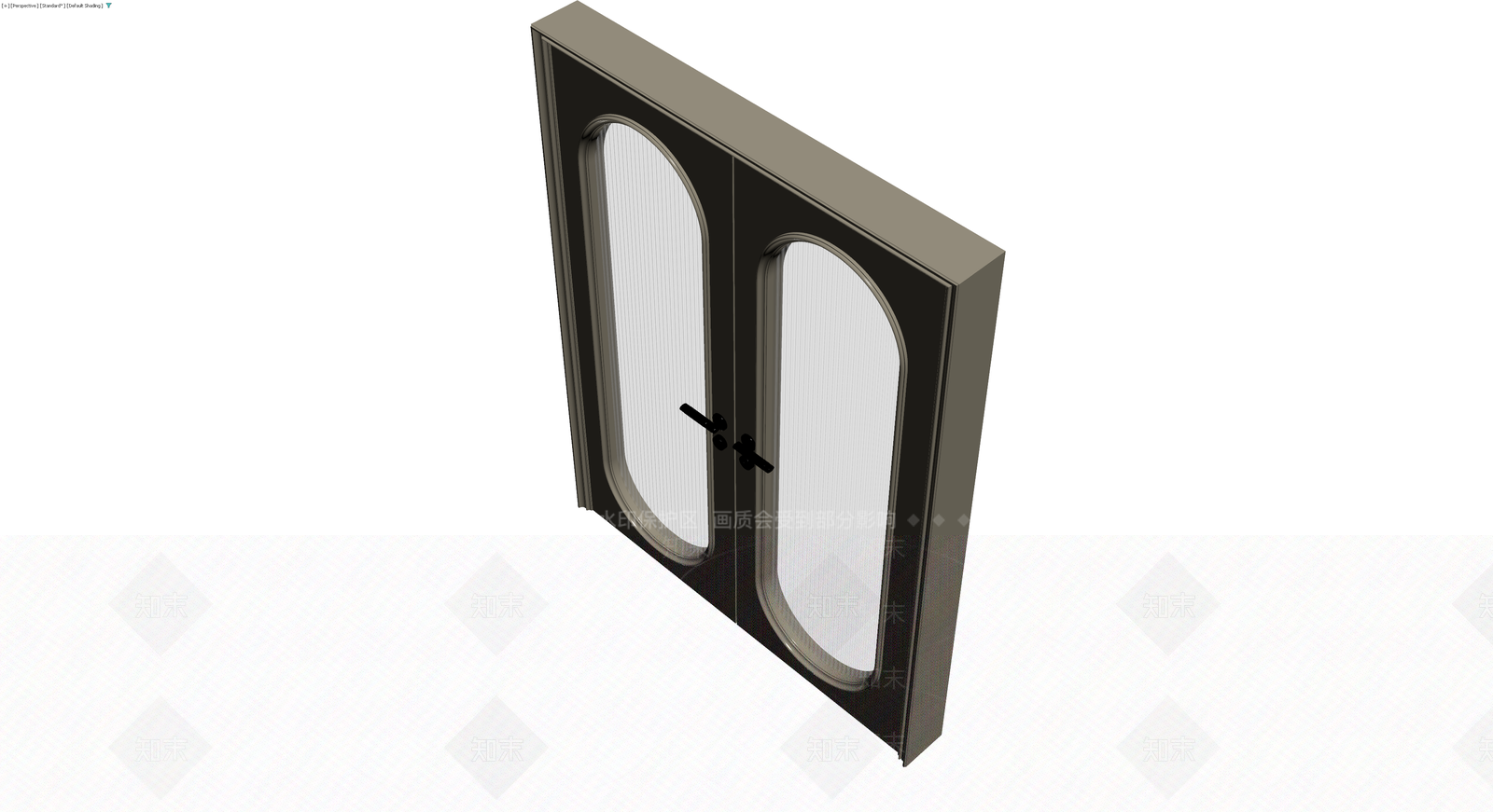 双开拱形玻璃门3D模型下载【ID:1230578742】