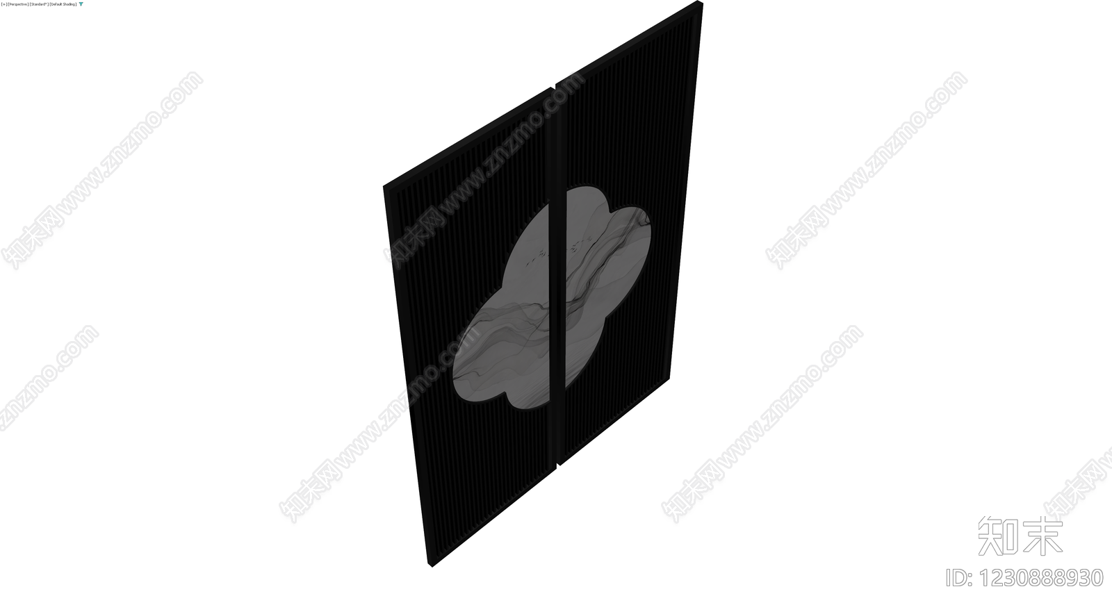 黑框中式云纹屏风3D模型下载【ID:1230888930】
