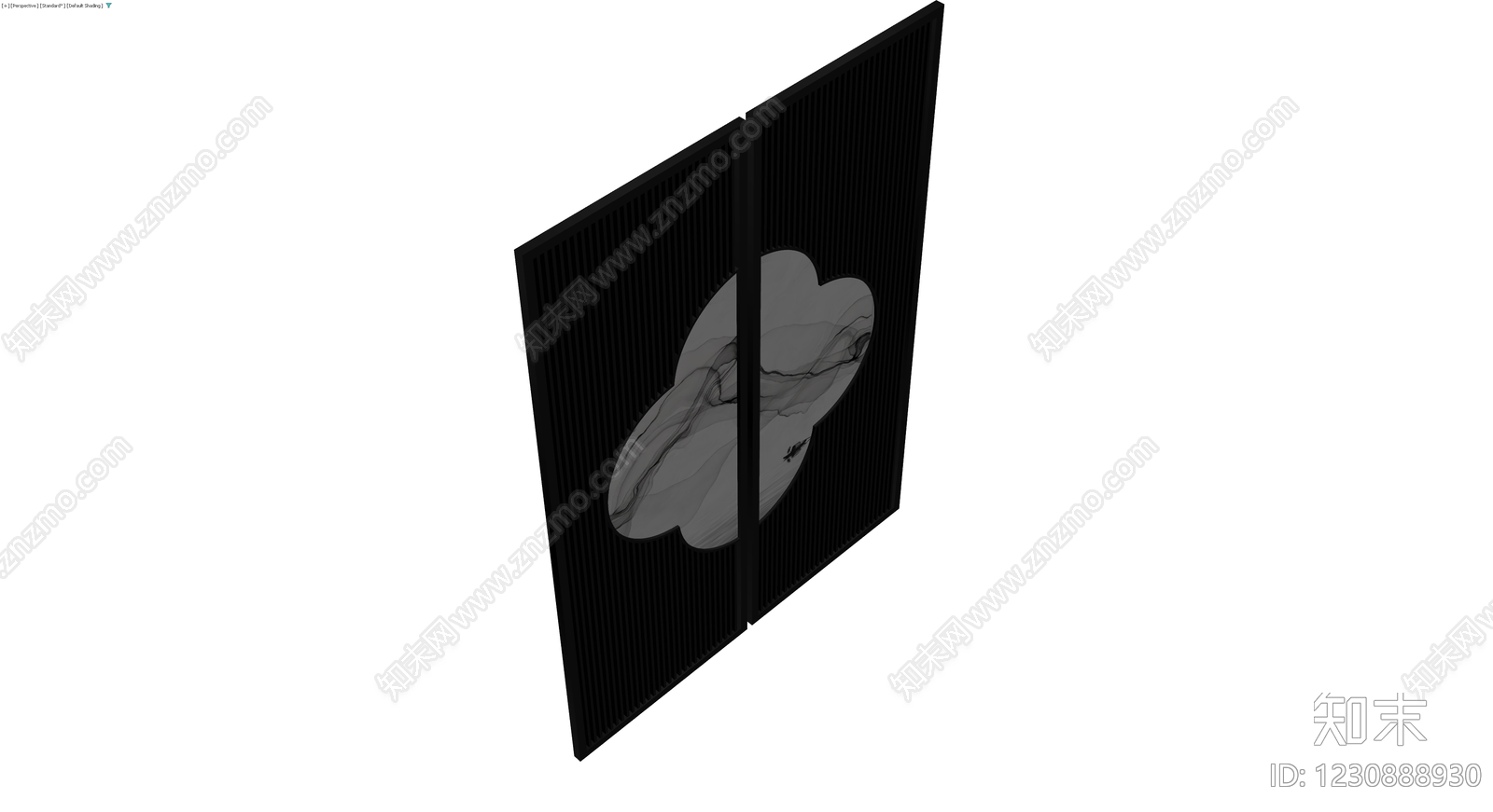 黑框中式云纹屏风3D模型下载【ID:1230888930】