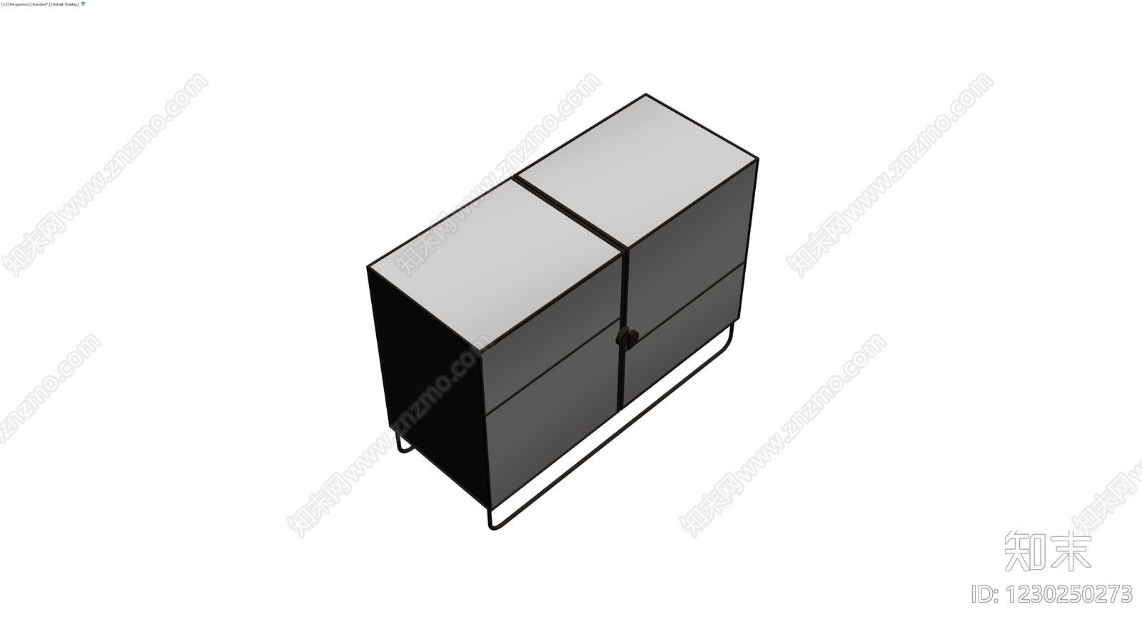 现代风格双门储物柜3D模型下载【ID:1230250273】