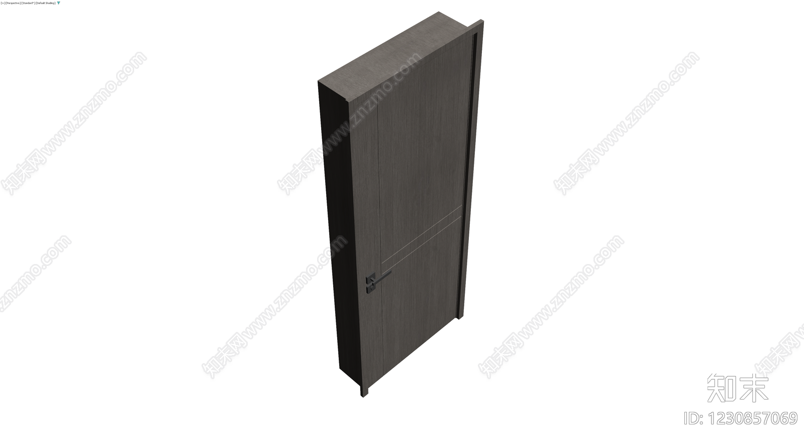 深灰木纹成品门3D模型下载【ID:1230857069】