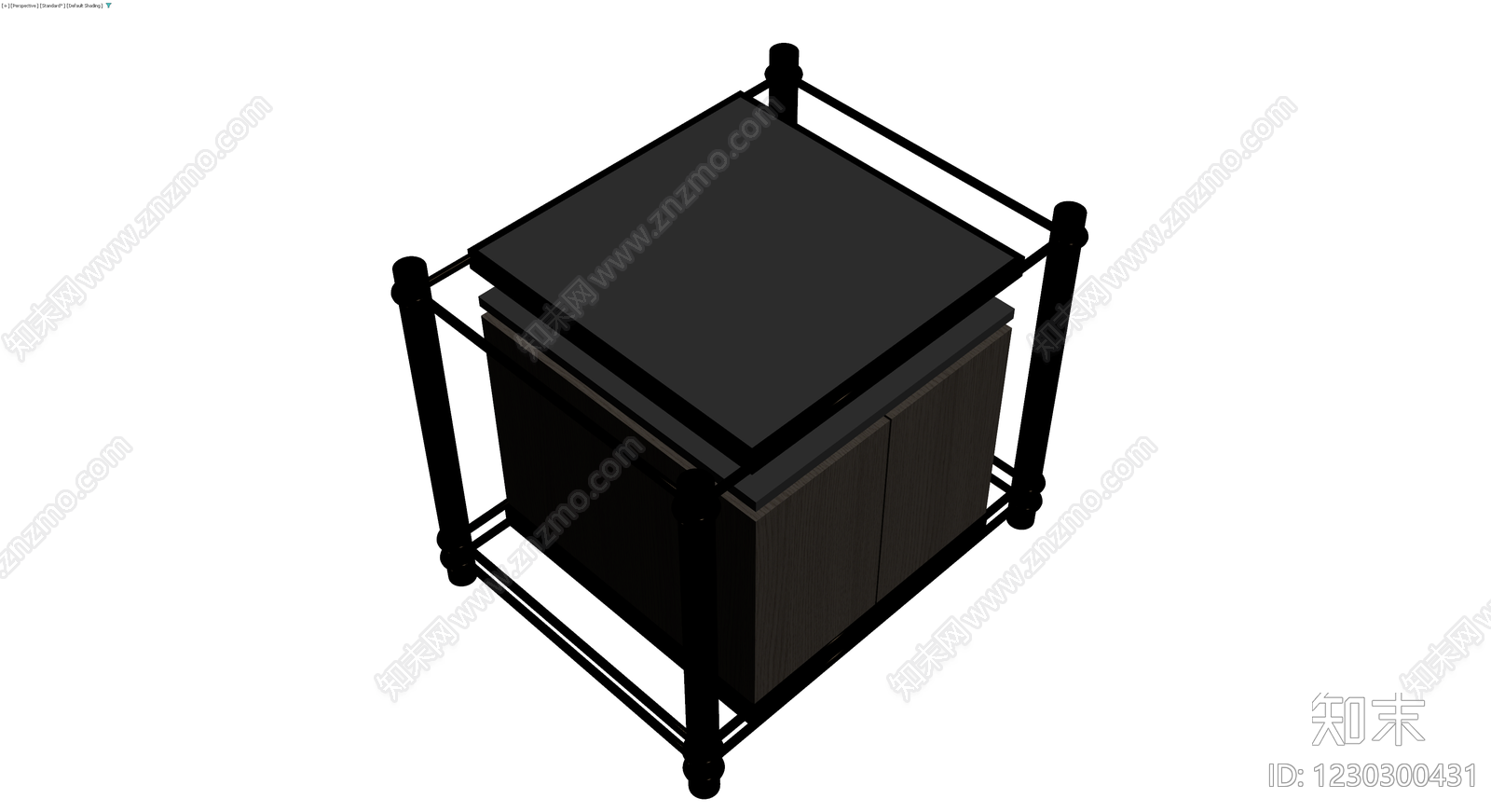 黑框双门边柜3D模型下载【ID:1230300431】
