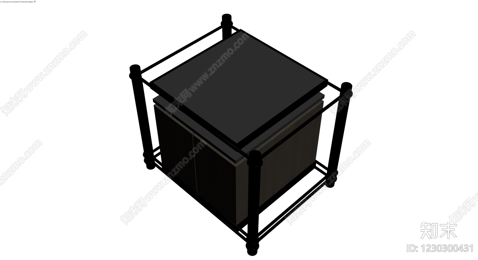 黑框双门边柜3D模型下载【ID:1230300431】