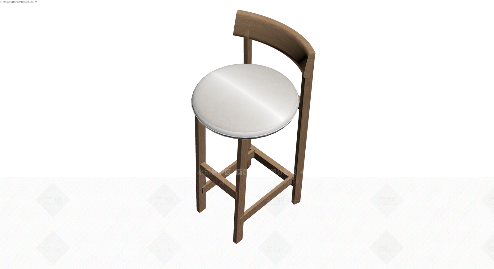 木质圆座吧台椅3D模型下载【ID:1230460470】