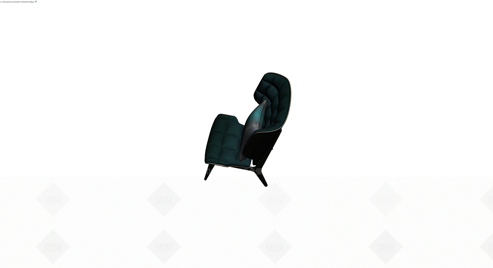 深绿色软包单人沙发3D模型下载【ID:1230401083】