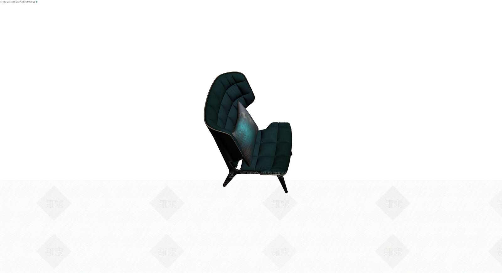 深绿色软包单人沙发3D模型下载【ID:1230401083】