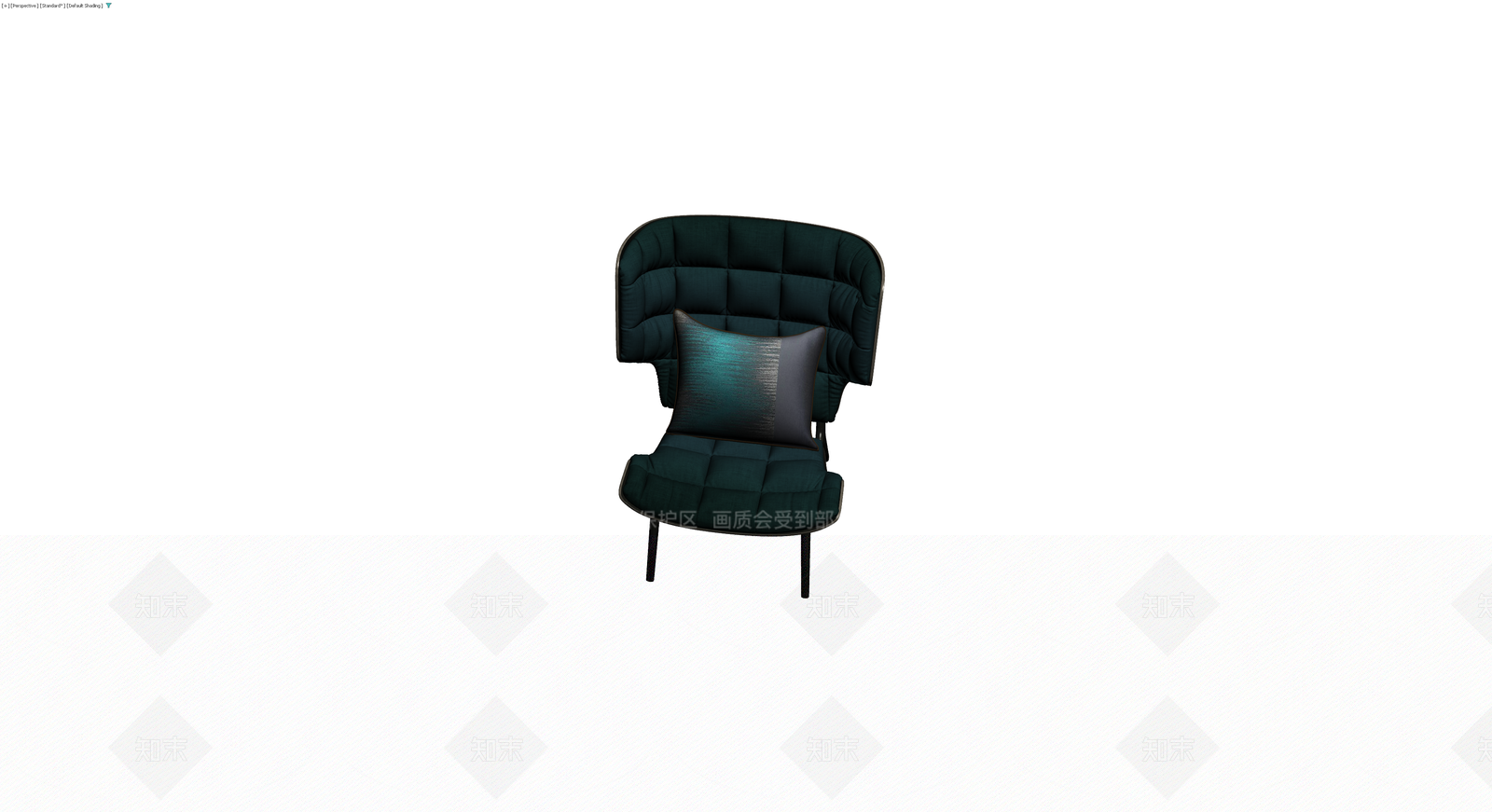 深绿色软包单人沙发3D模型下载【ID:1230401083】