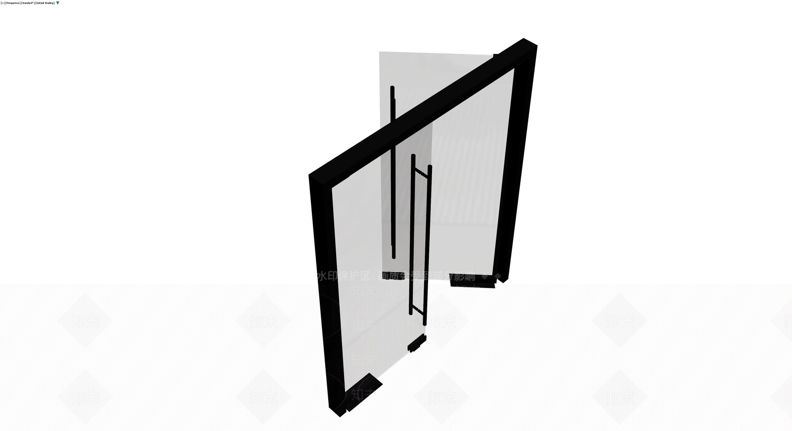 黑框玻璃双开门3D模型下载【ID:1229885463】