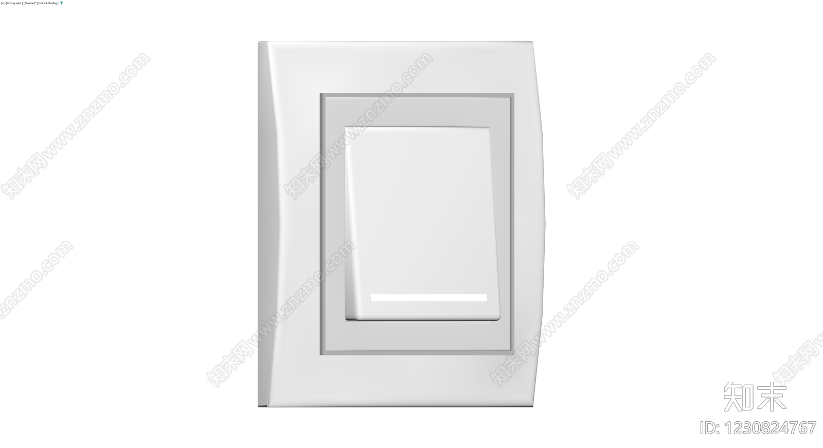 白色单联翘板开关3D模型下载【ID:1230824767】