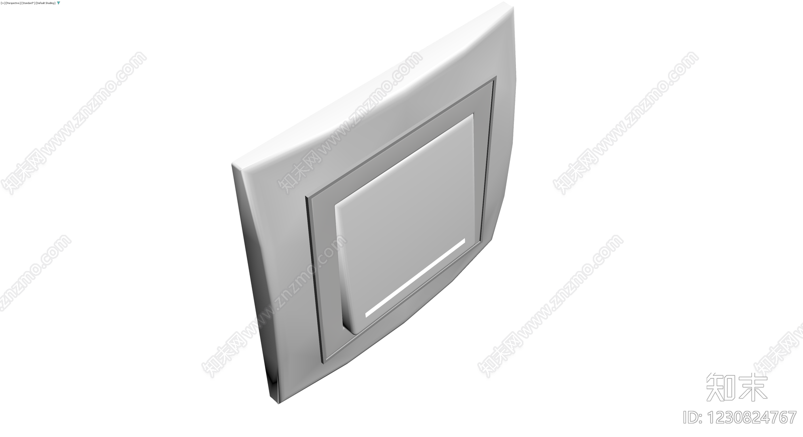 白色单联翘板开关3D模型下载【ID:1230824767】