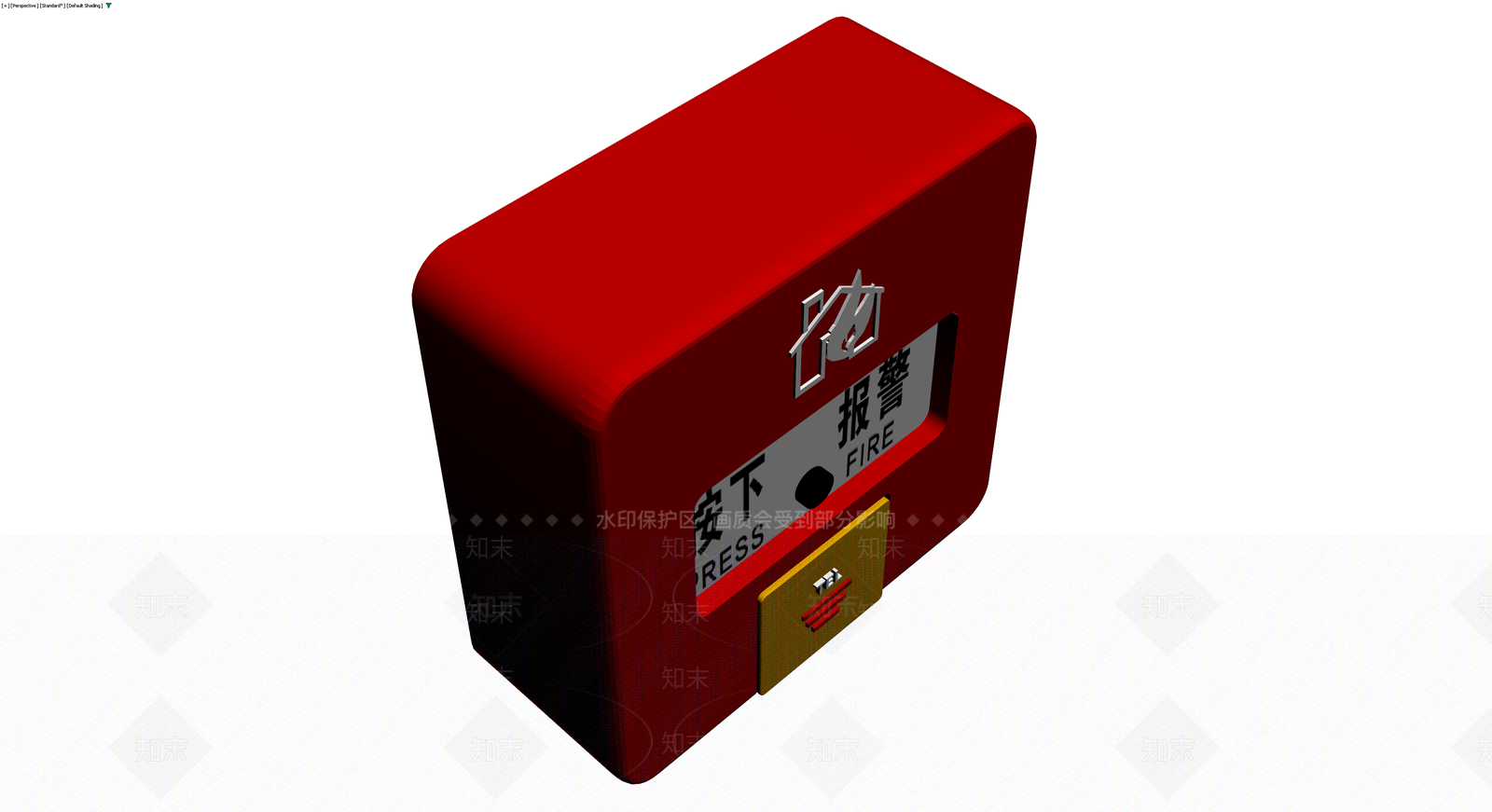 红色消防报警按钮3D模型下载【ID:1229646292】