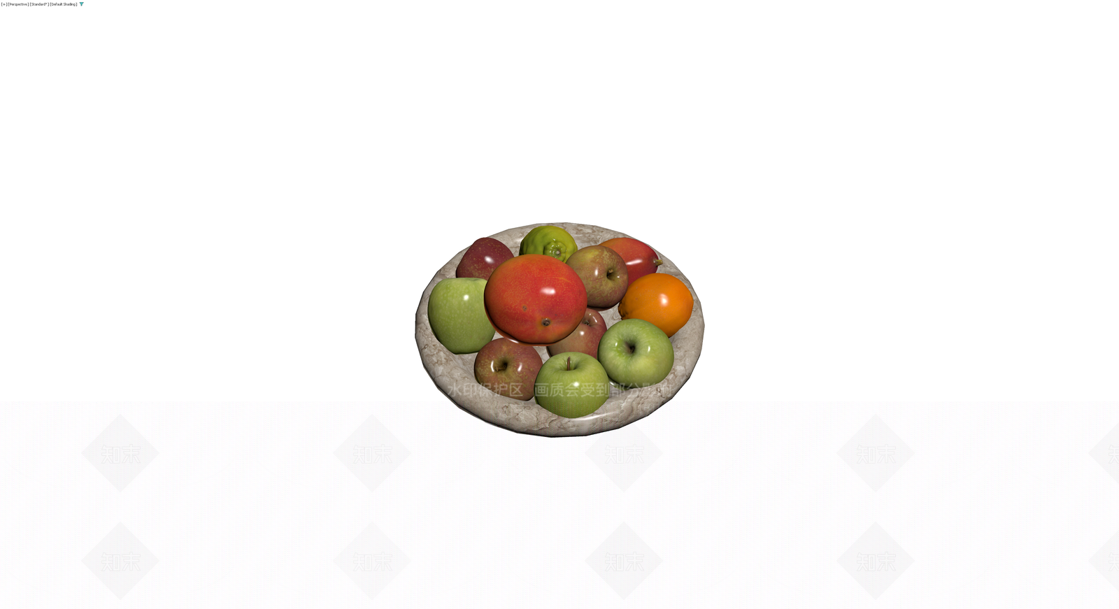 大理石水果碗组合3D模型下载【ID:1229976302】