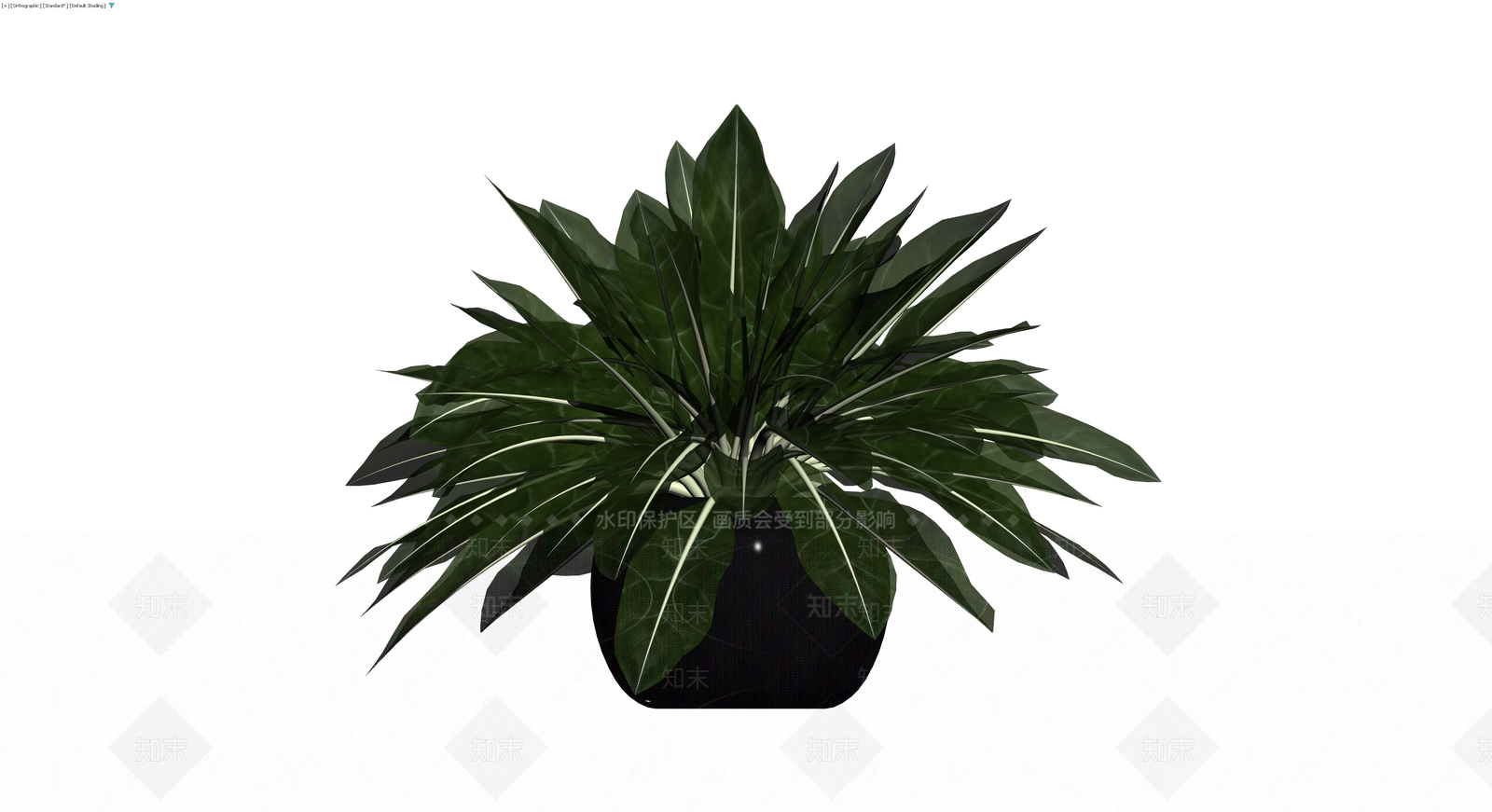 黑盆绿植盆栽模型3D模型下载【ID:1230347535】