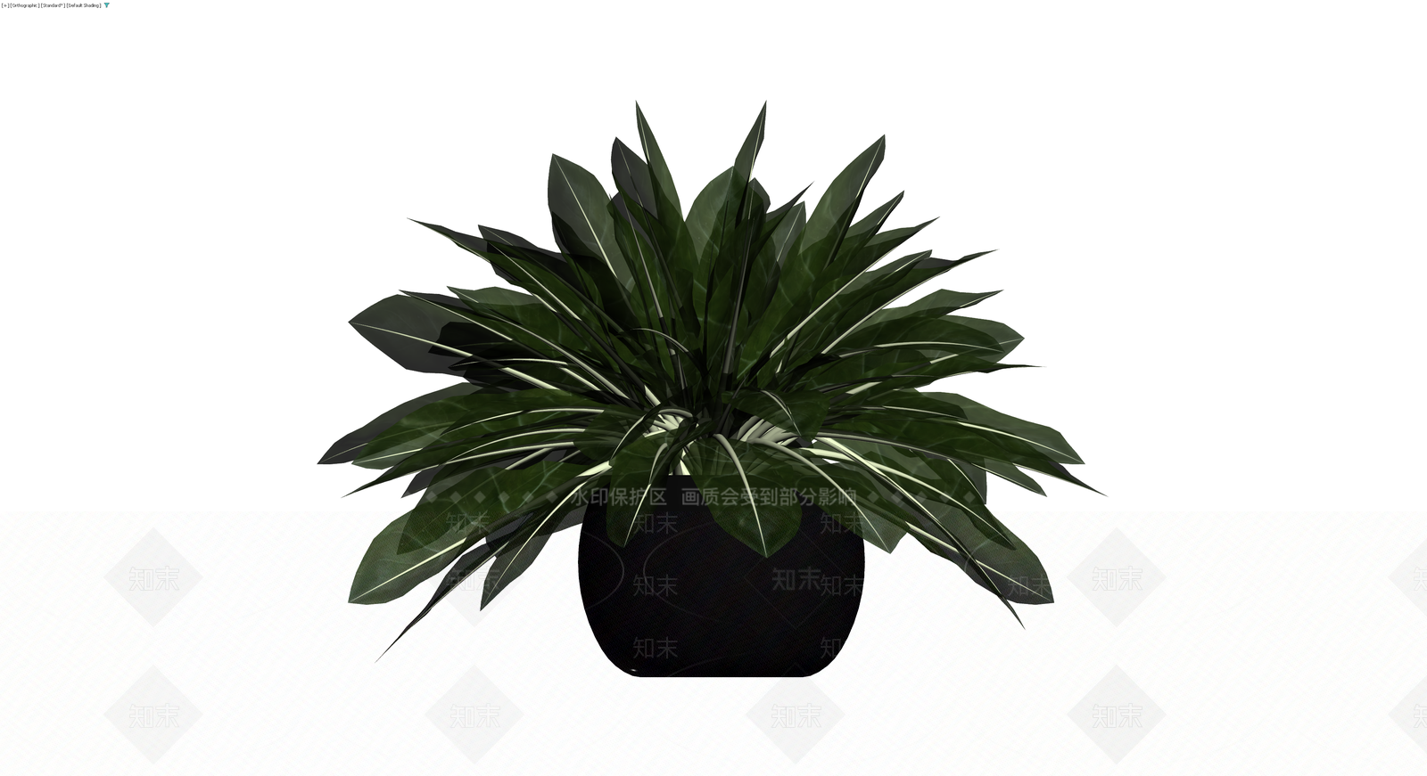 黑盆绿植盆栽模型3D模型下载【ID:1230347535】