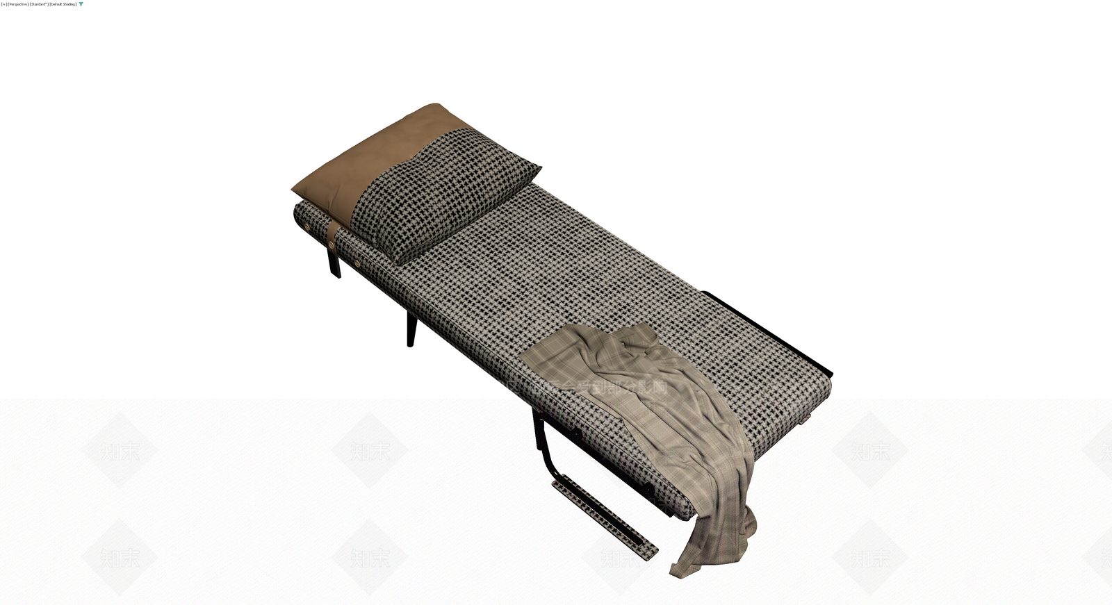 千鸟格布艺折叠床3D模型下载【ID:1230467264】