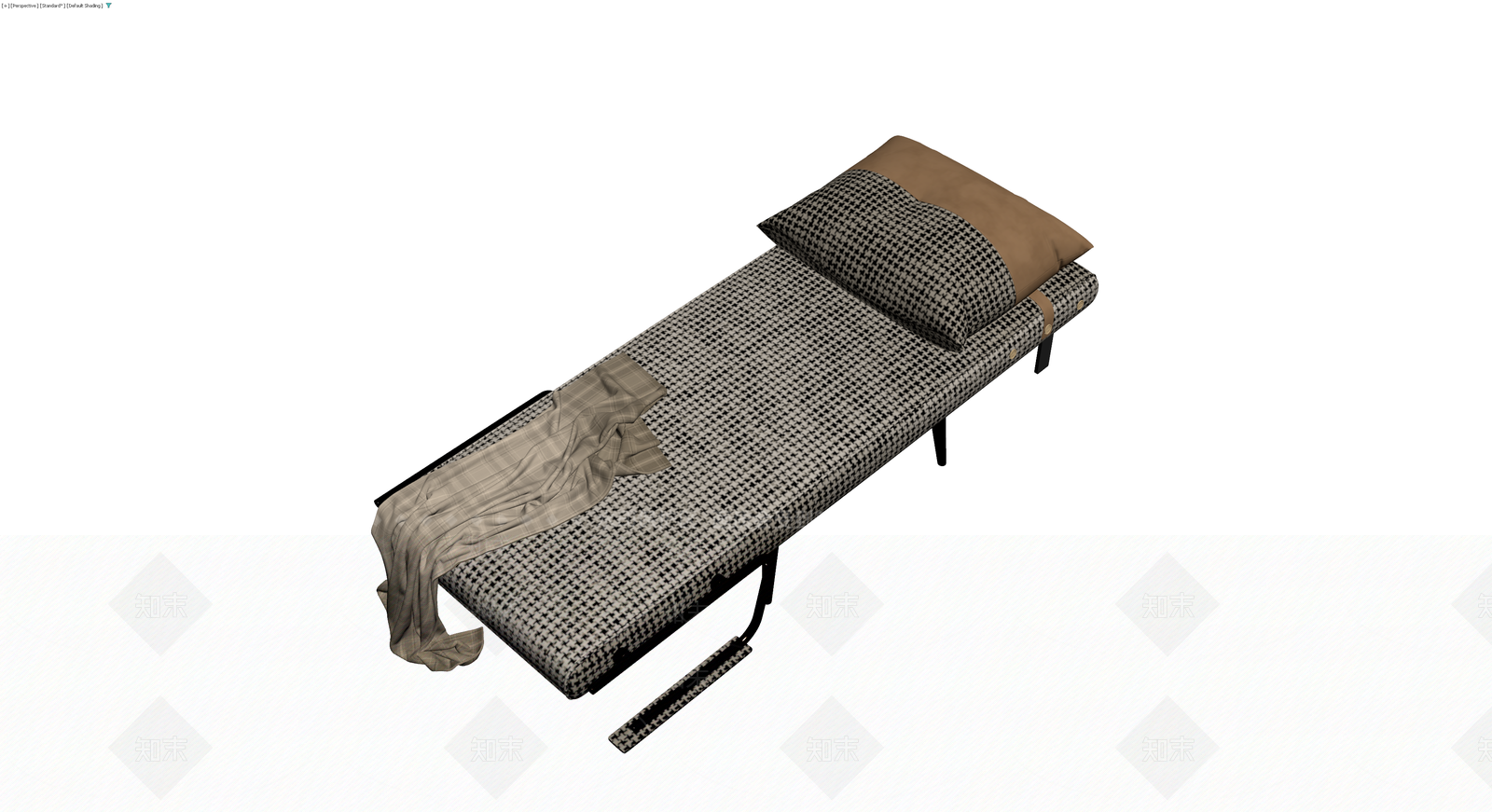 千鸟格布艺折叠床3D模型下载【ID:1230467264】