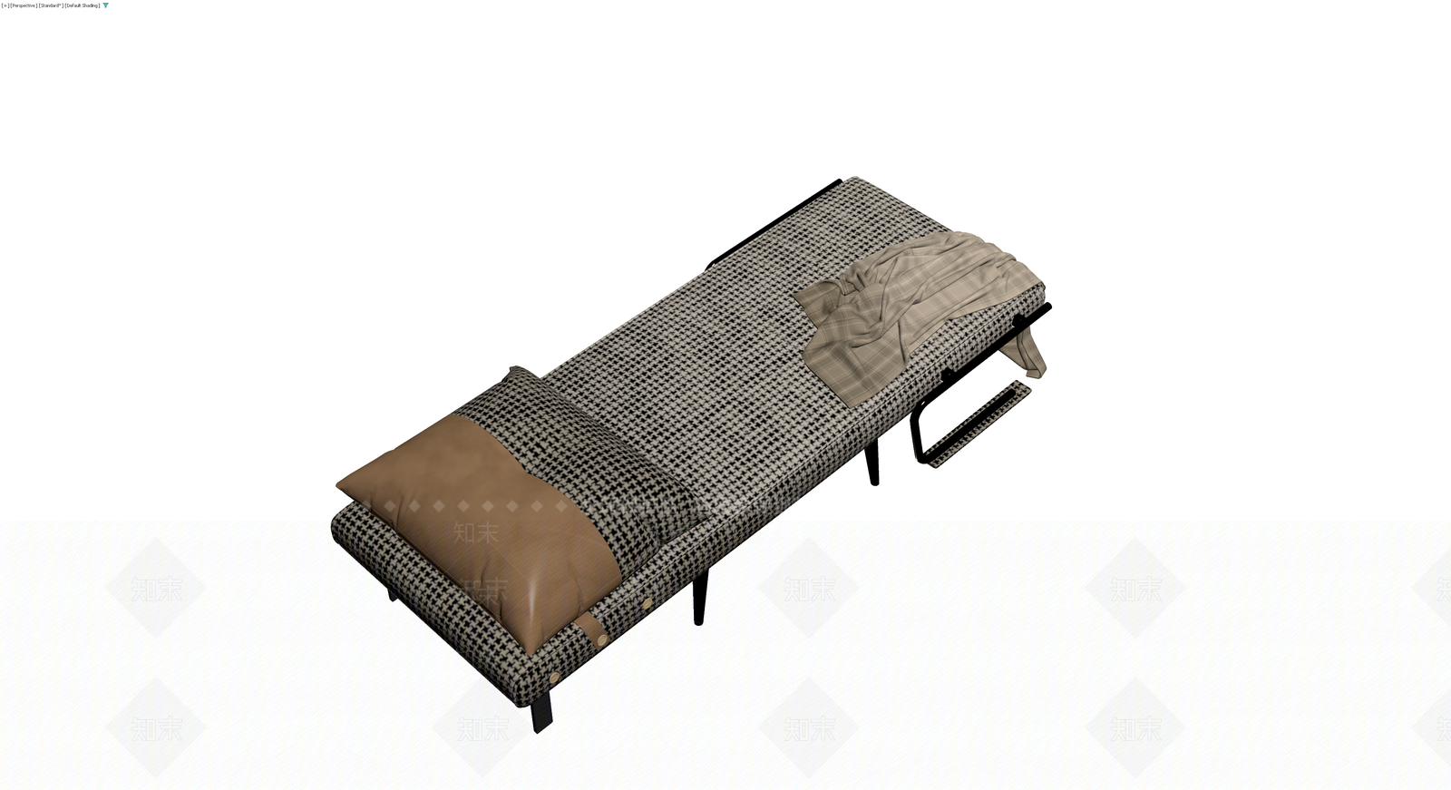 千鸟格布艺折叠床3D模型下载【ID:1230467264】