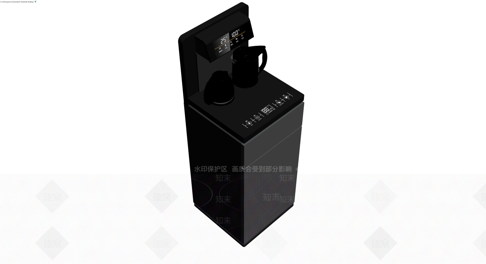 黑色智能饮水机3D模型下载【ID:1229879619】