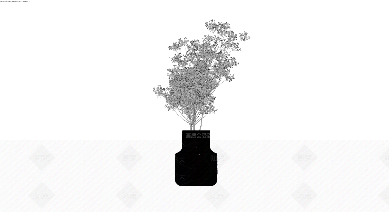 黑色花瓶配干花盆栽3D模型下载【ID:1229671922】