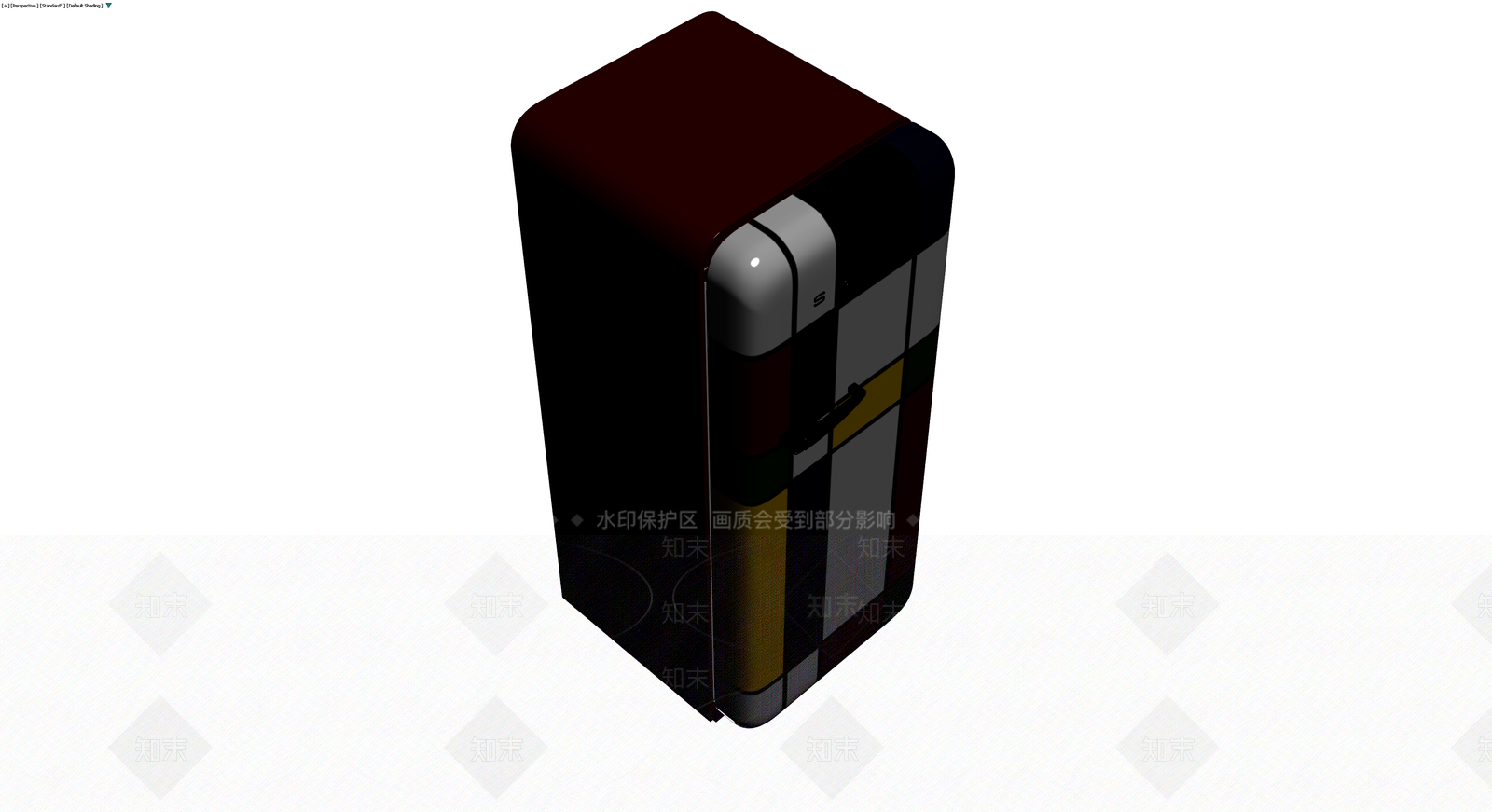 蒙德里安风格复古冰箱3D模型下载【ID:1229635769】